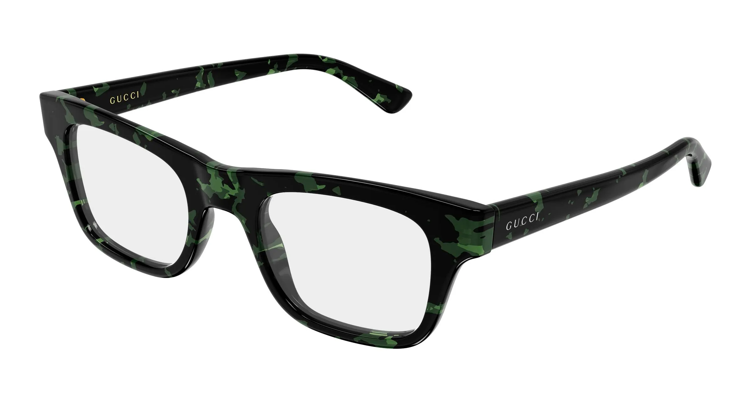 Gucci GG2244O 007 Montature da vista Acetato Havana Trasparente Squadrata - immagine 1