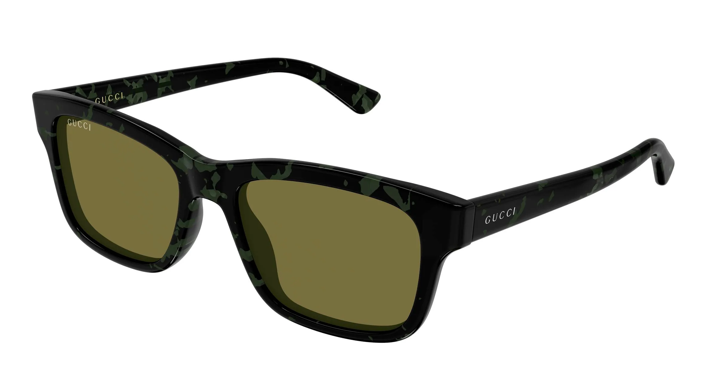 Gucci GG2243S 003 Occhiali da sole Acetato Havana Verde Squadrata - immagine 1