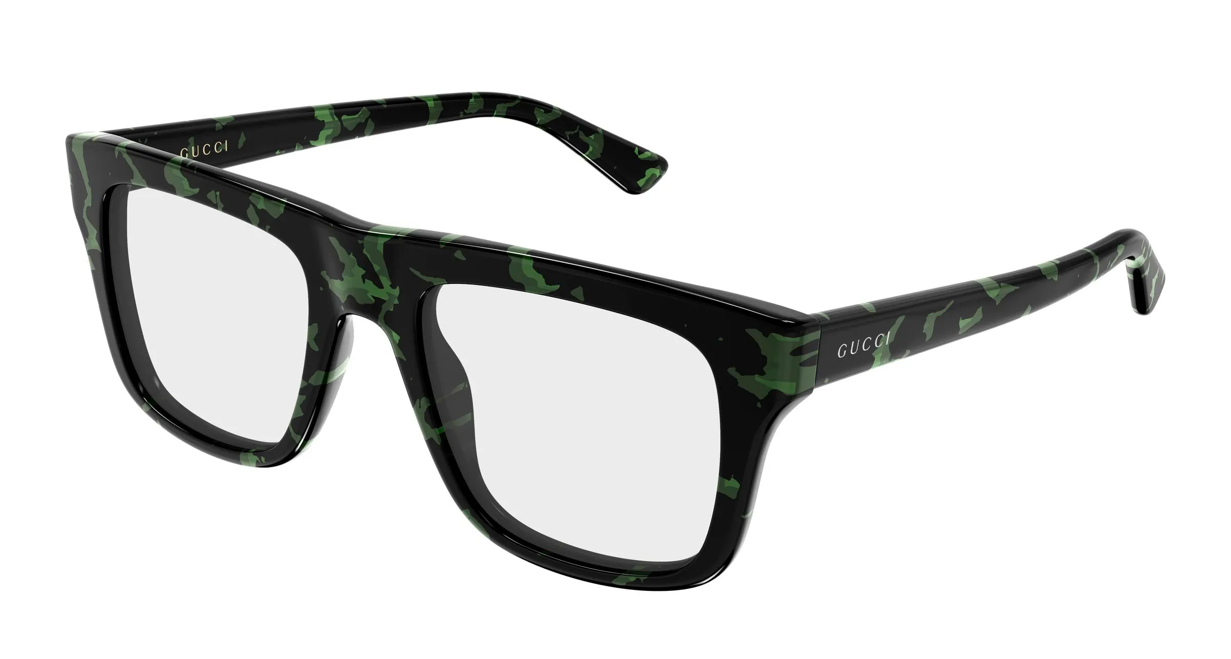 Gucci GG2242O 003 Montature da vista Acetato Havana Trasparente Squadrata - immagine 1