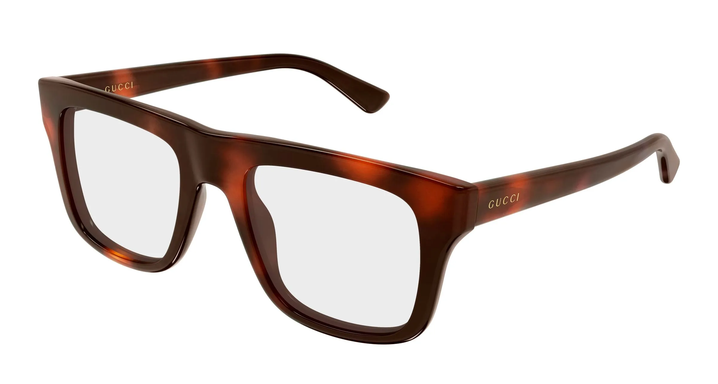 Gucci GG2242O 002 Montature da vista Acetato Havana Trasparente Squadrata - immagine 1