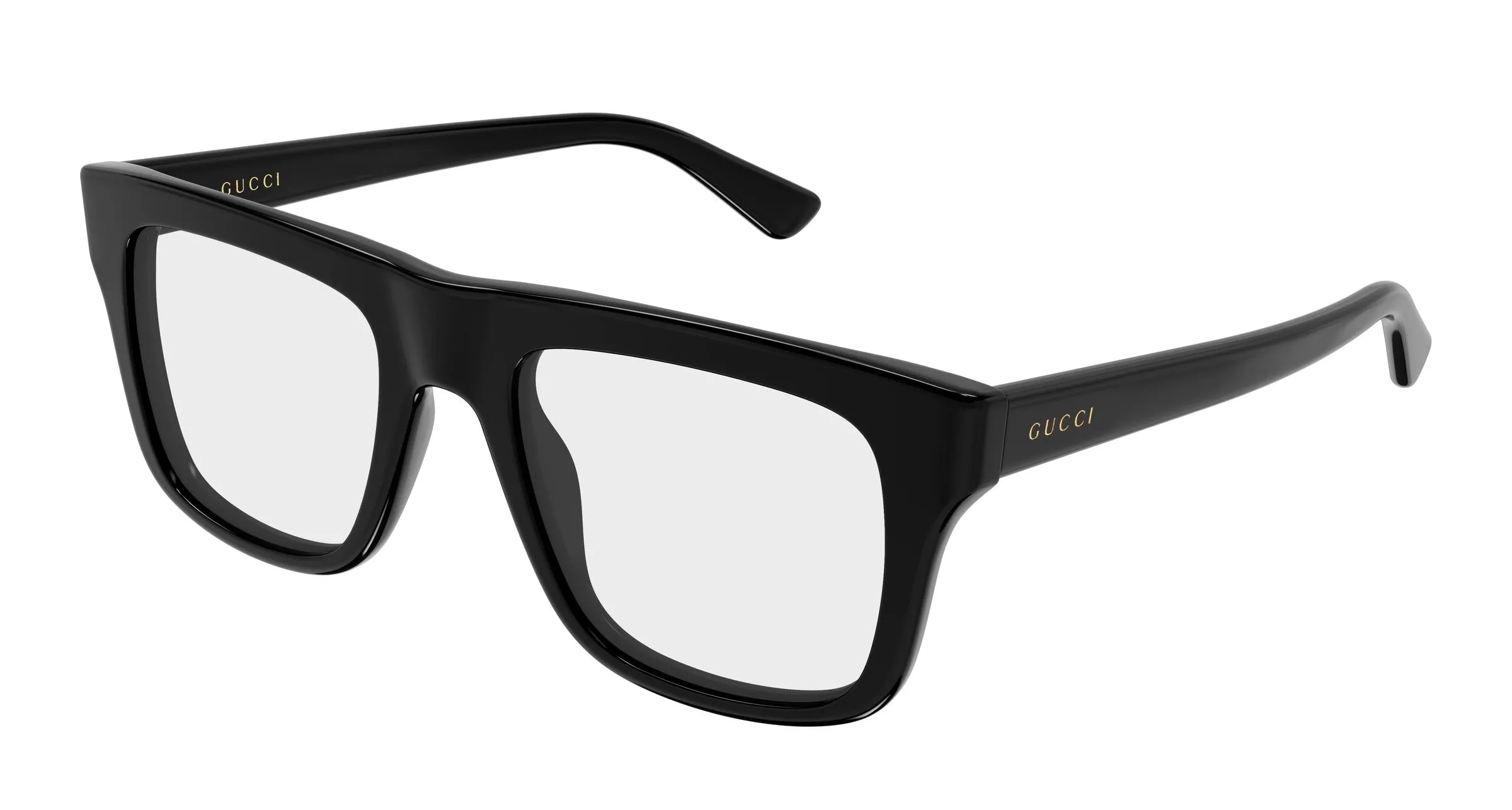 Gucci GG2242O 001 Montature da vista Acetato Nero Trasparente Squadrata - immagine 1