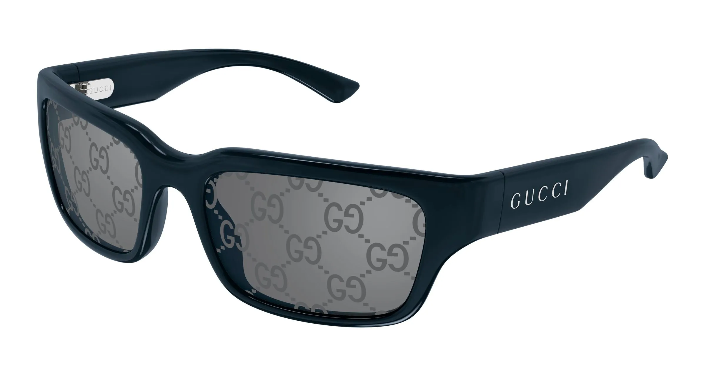 Gucci GG2240S 008 Occhiali da sole Iniettato Blu Argento Squadrata Specchiato - immagine 1