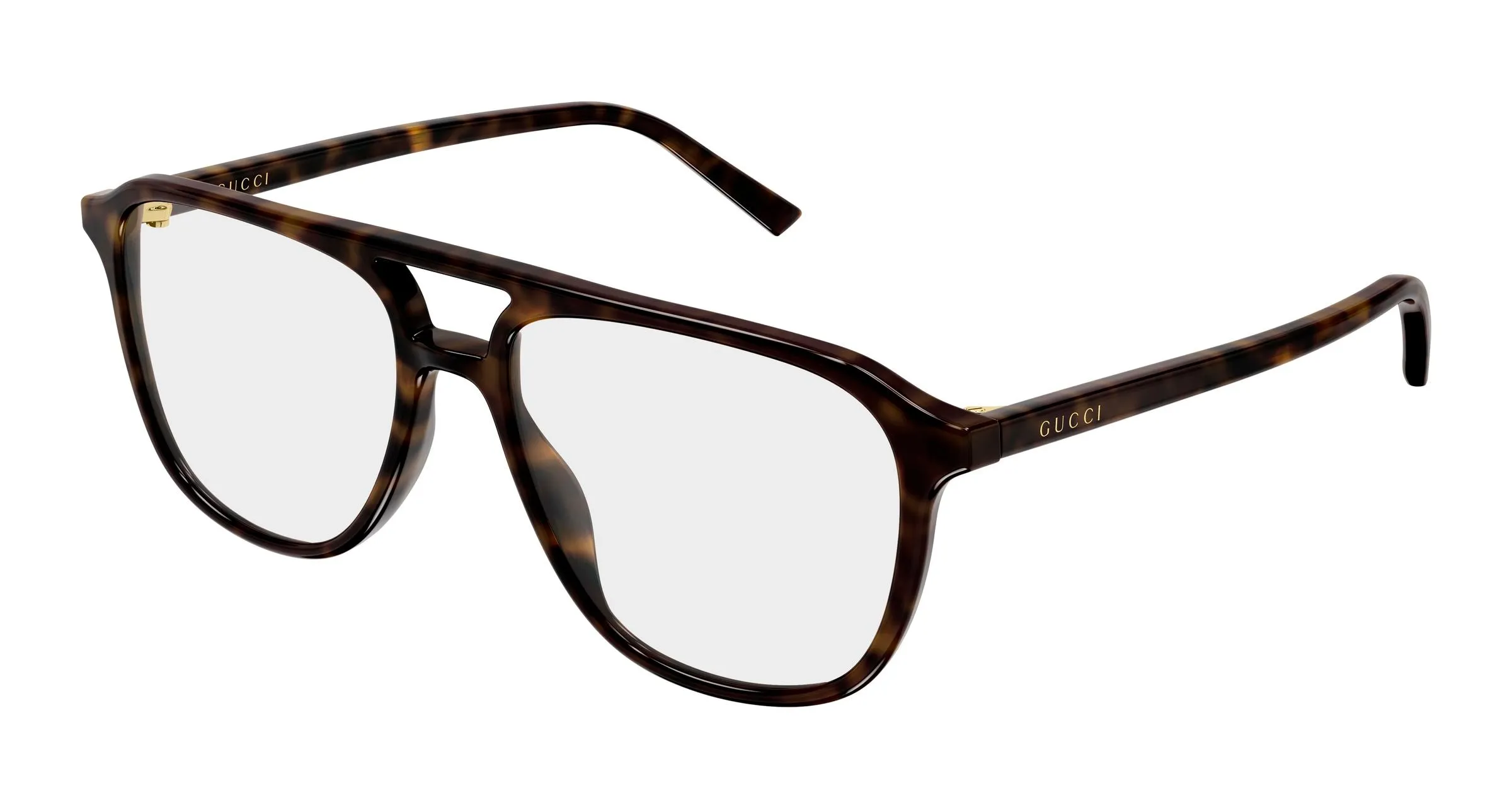 Gucci GG2237O 002 Montature da vista Acetato Havana Trasparente Pilot - immagine 1