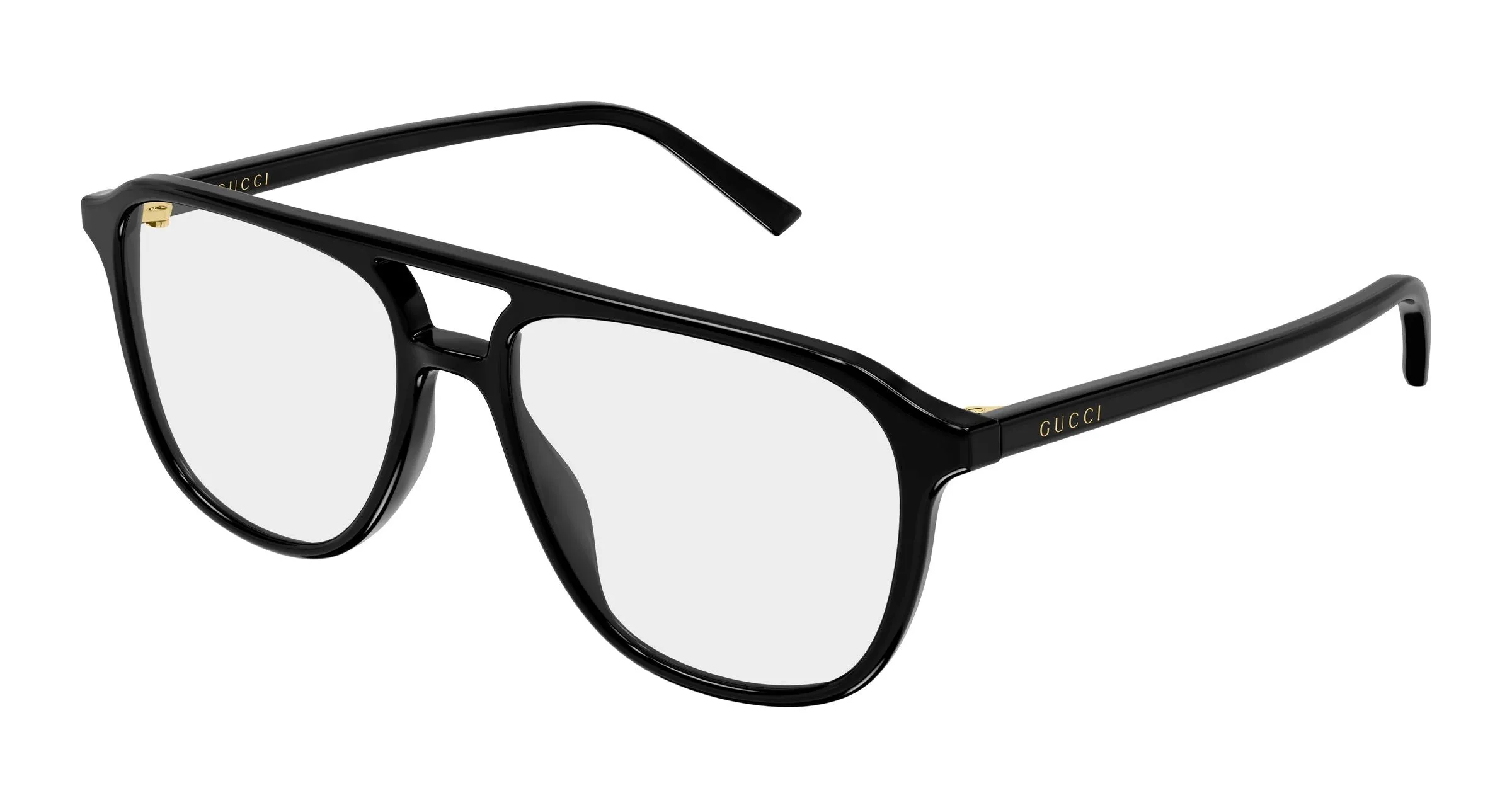 Gucci GG2237O 001 Montature da vista Acetato Nero Trasparente Pilot - immagine 1