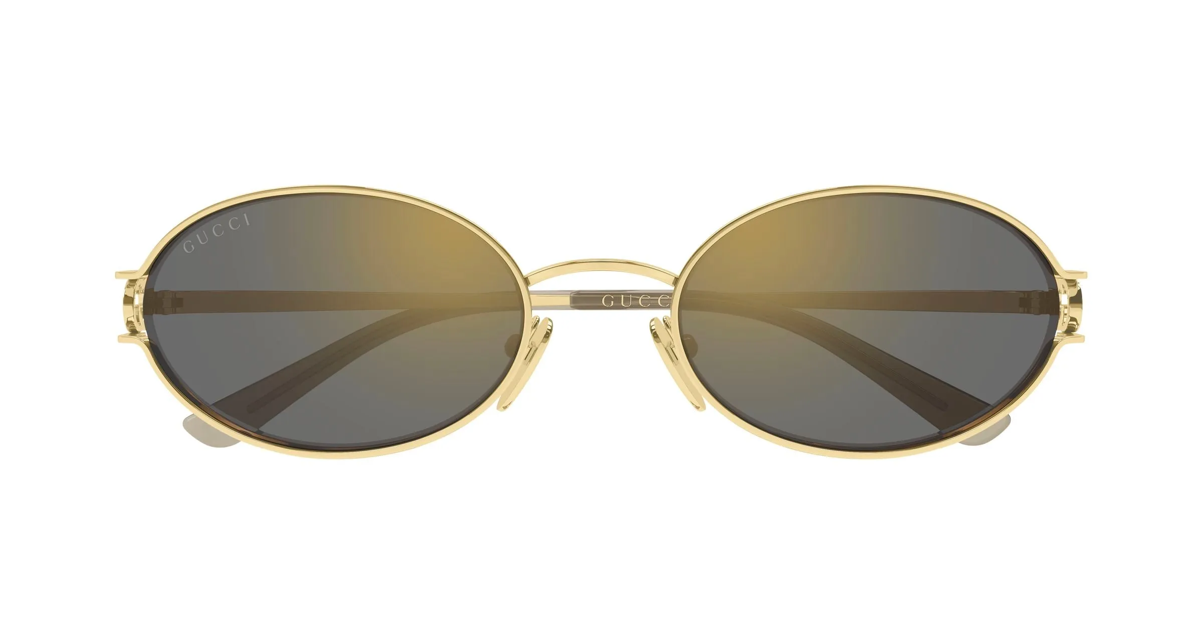 Gucci GG2233S 003 Occhiali da sole Metallo Oro Grigio Rotonda Specchiato - immagine 2