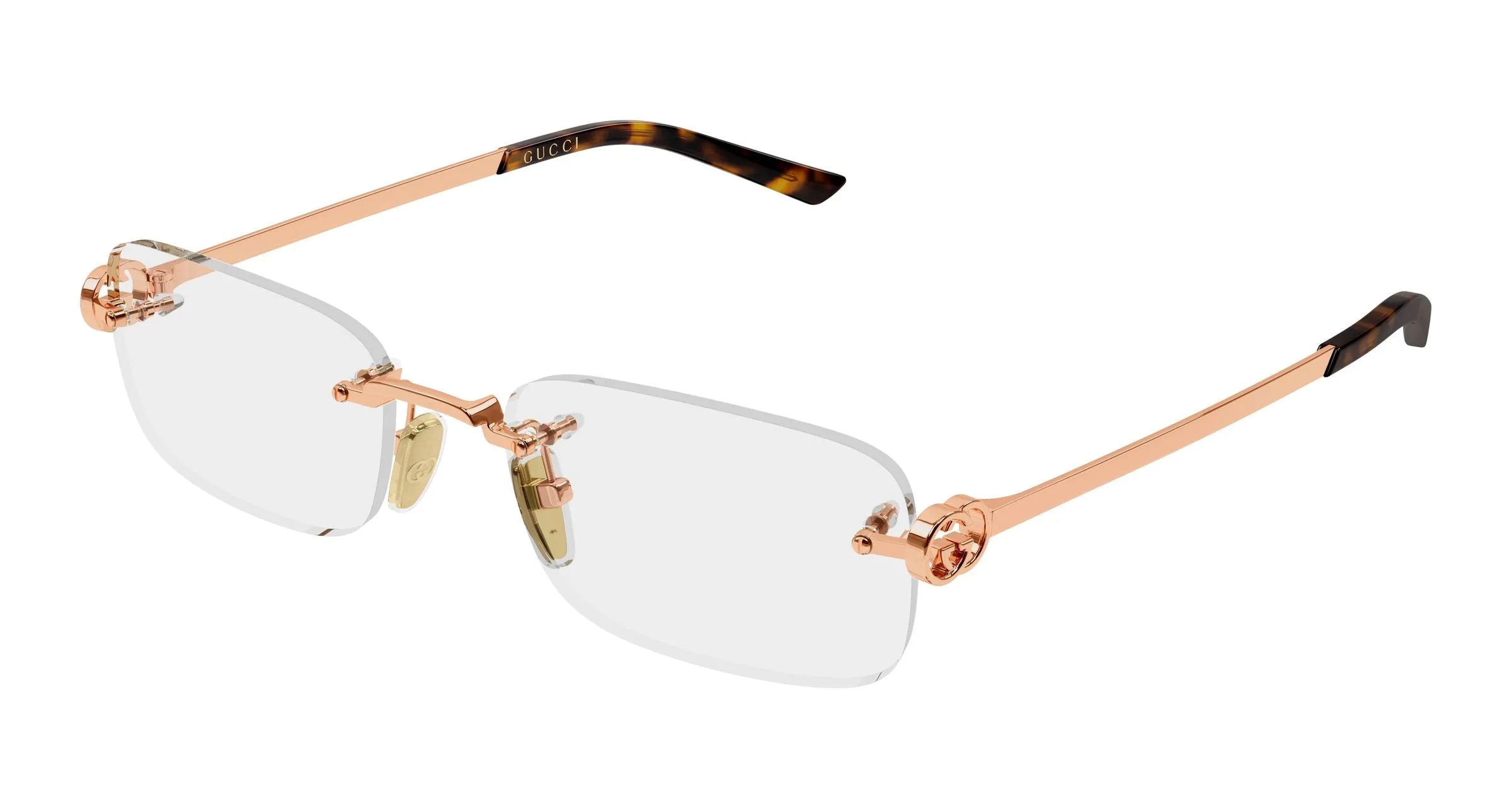 Gucci GG2231O 003 Montature da vista Metallo Oro Trasparente Squadrata - immagine 1