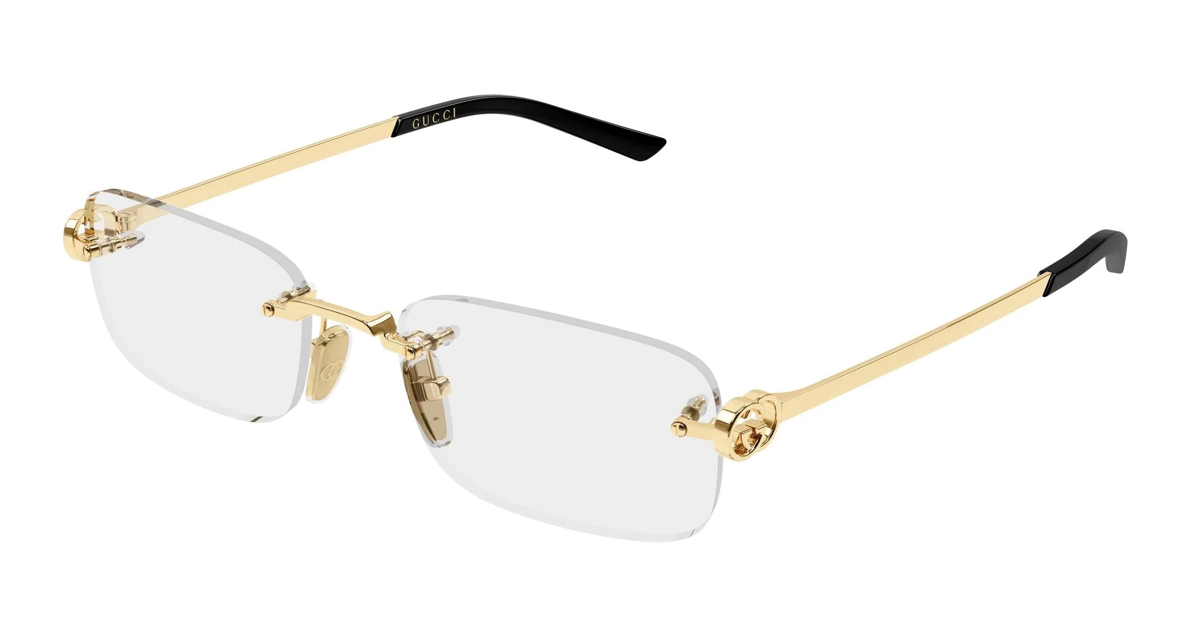 Gucci GG2231O 001 Montature da vista Metallo Oro Trasparente Squadrata - immagine 1