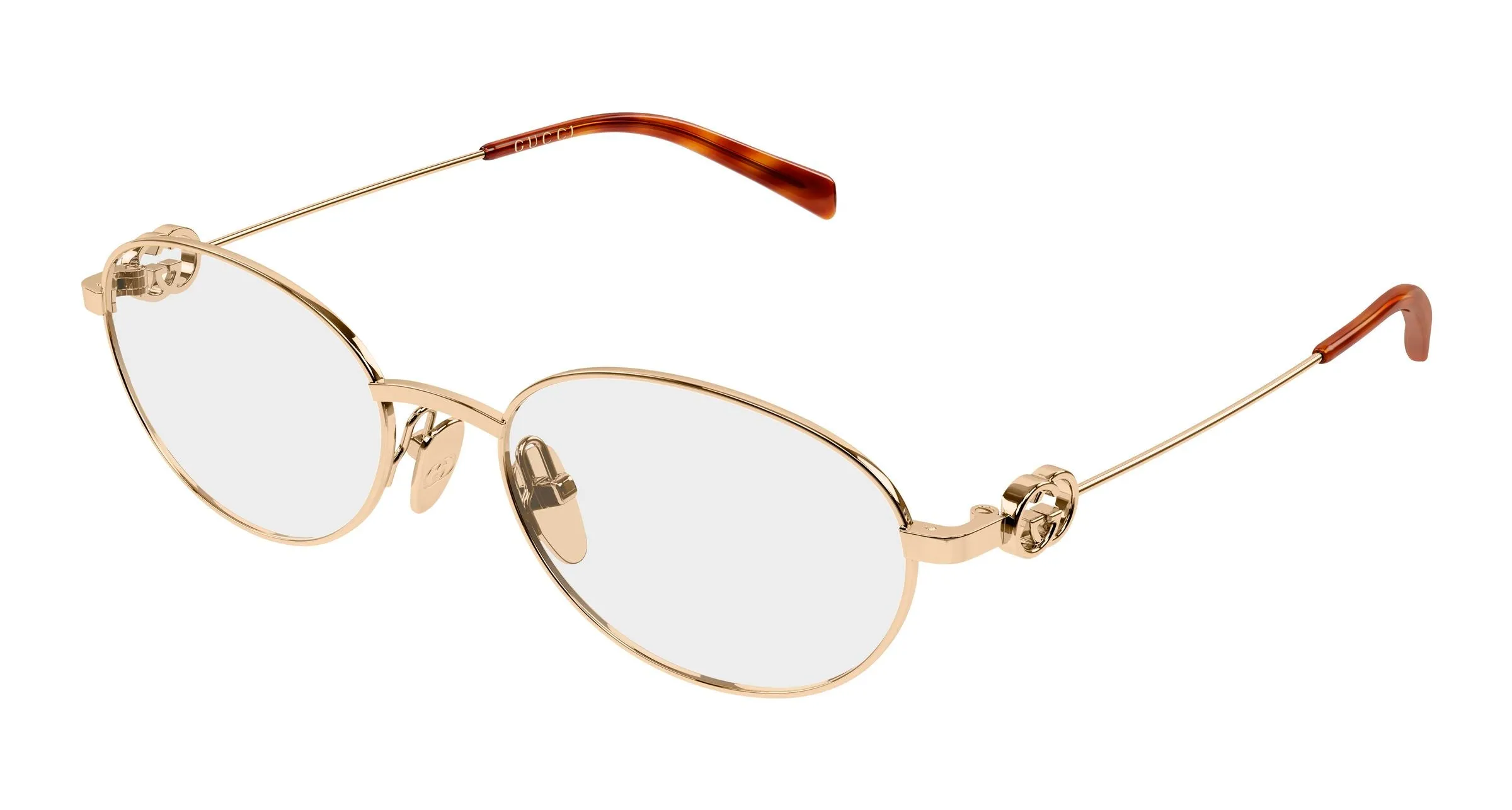 Gucci GG2227O 003 Montature da vista Metallo Oro Trasparente Rotonda - immagine 1