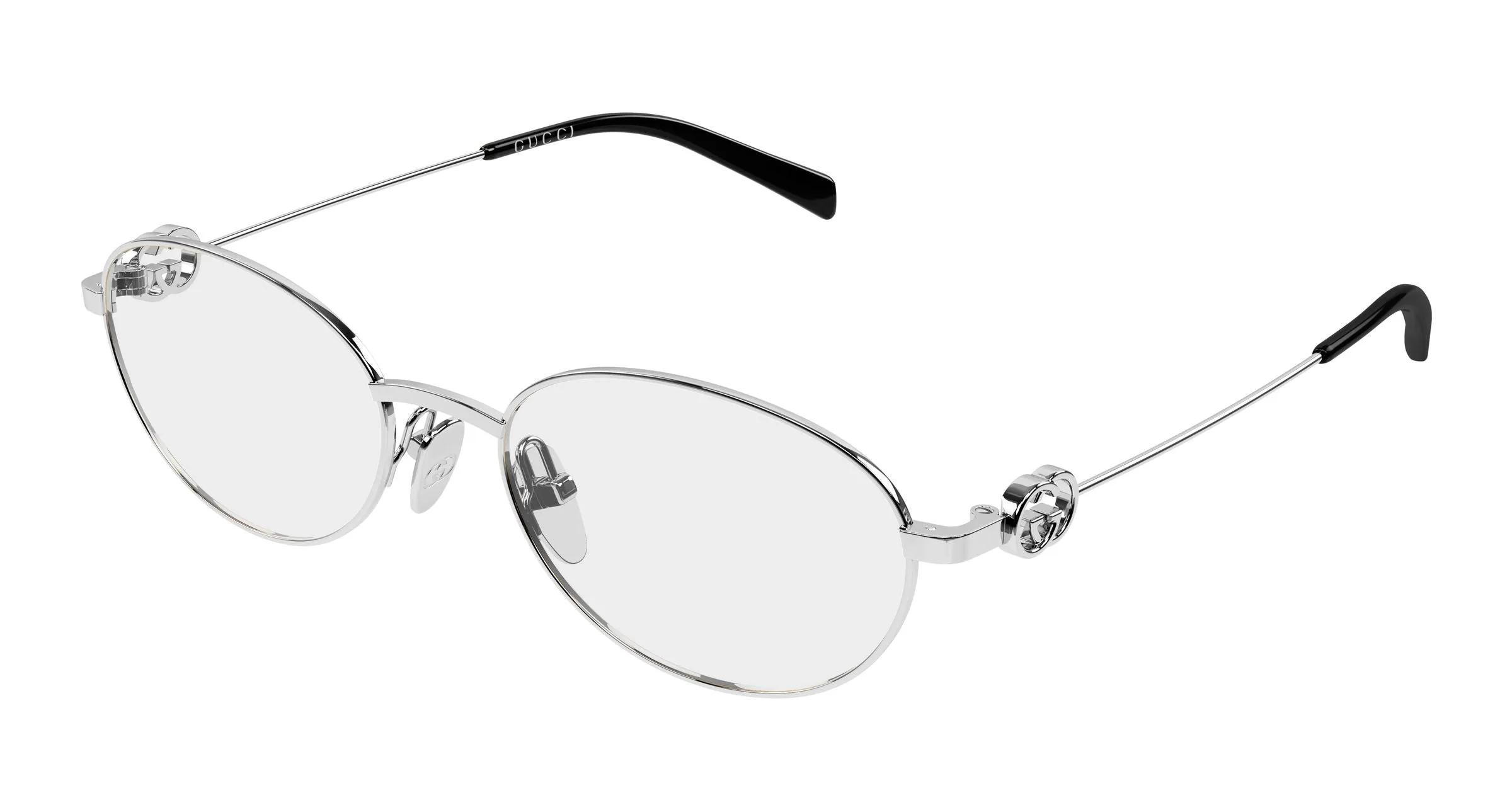 Gucci GG2227O 002 Montature da vista Metallo Argento Trasparente Rotonda - immagine 1
