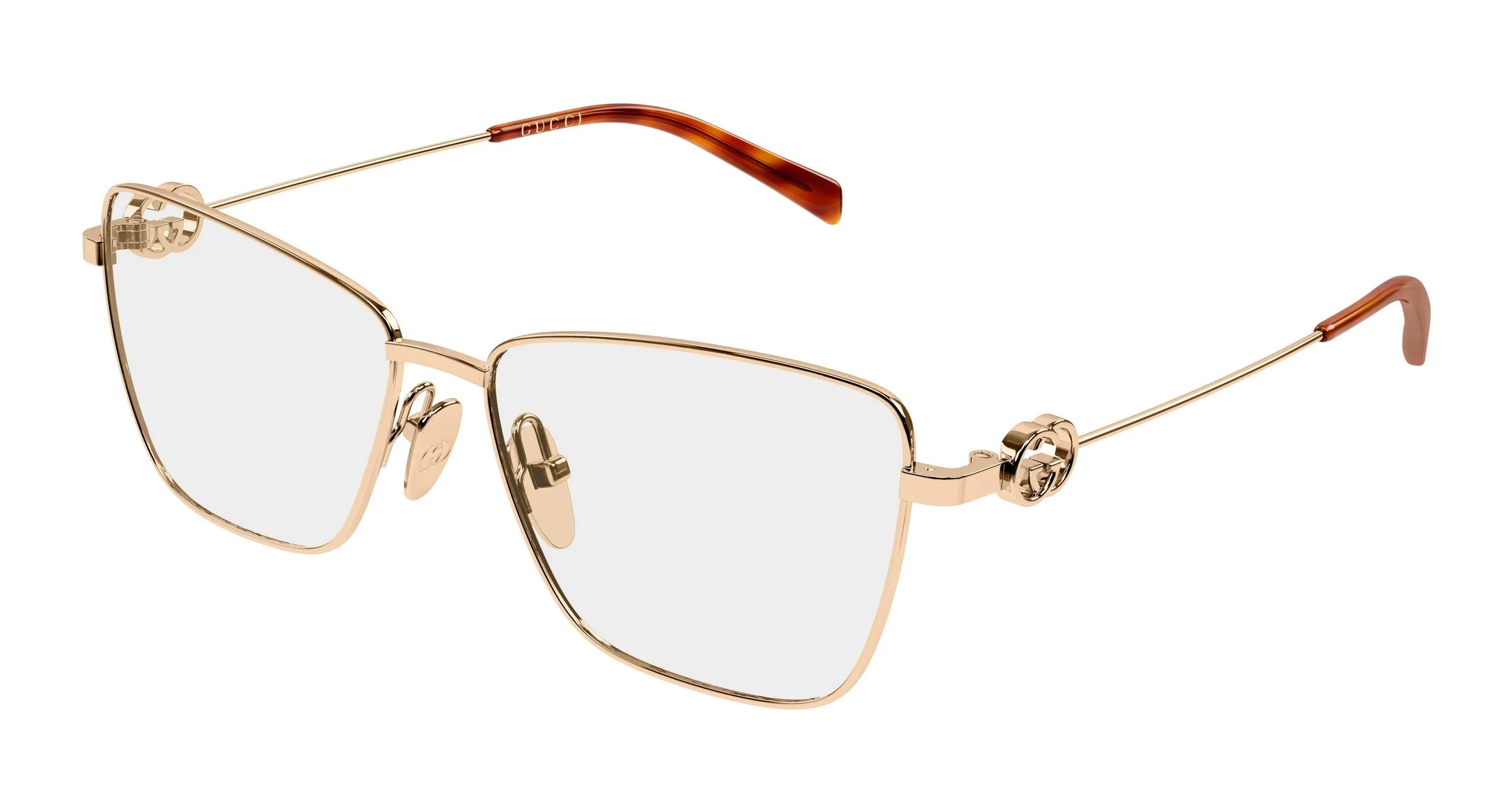 Gucci GG2226O 003 Montature da vista Metallo Oro Trasparente Farfalla - immagine 1