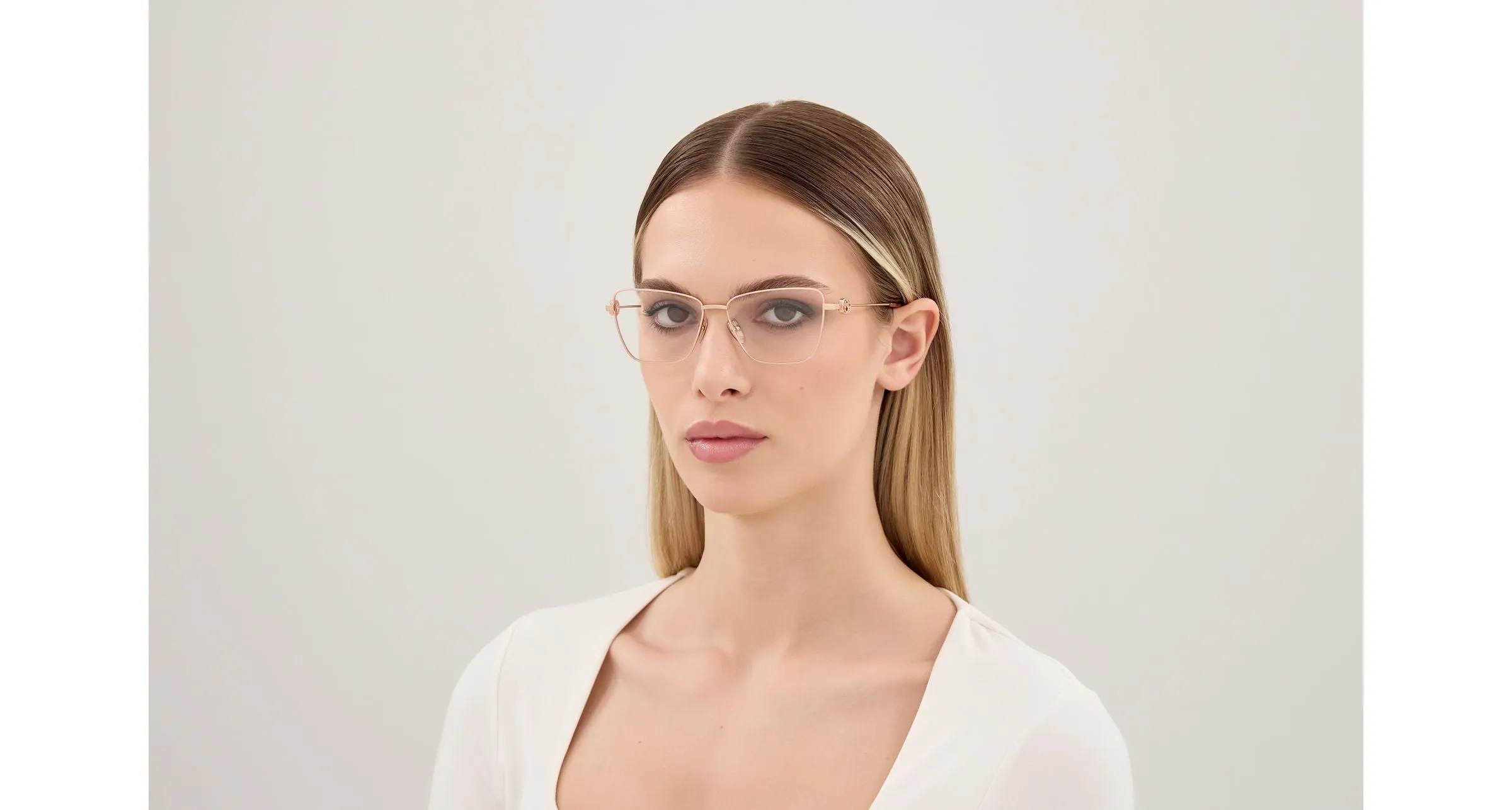 Gucci GG2226O 003 Montature da vista Metallo Oro Trasparente Farfalla - immagine 2