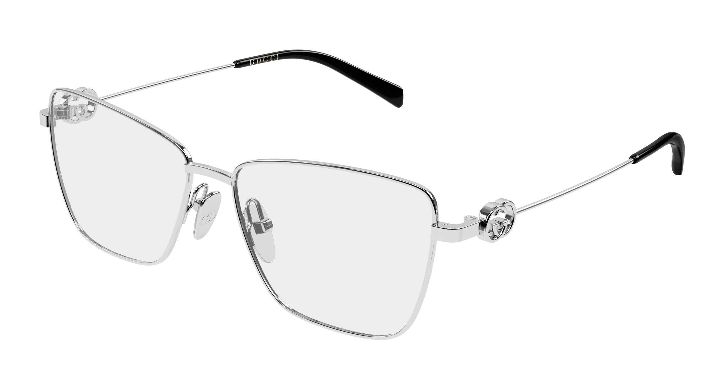 Gucci GG2226O 002 Montature da vista Metallo Argento Trasparente Farfalla - immagine 1