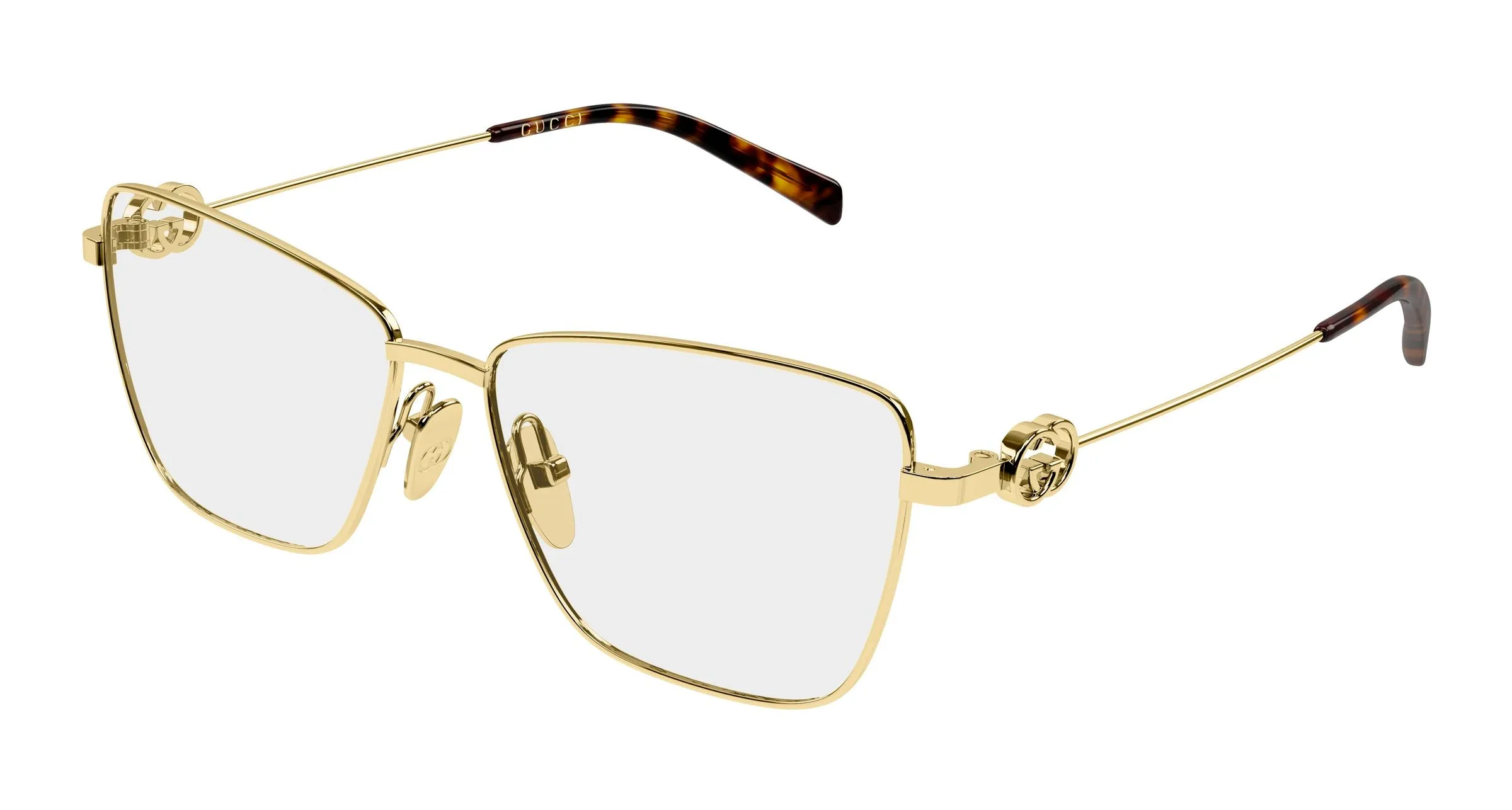 Gucci GG2226O 001 Montature da vista Metallo Oro Trasparente Farfalla - immagine 1