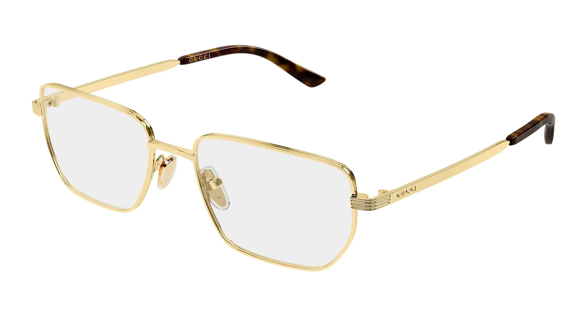 Gucci GG2225O 002 Montature da vista Metallo Oro Trasparente Squadrata - immagine 1