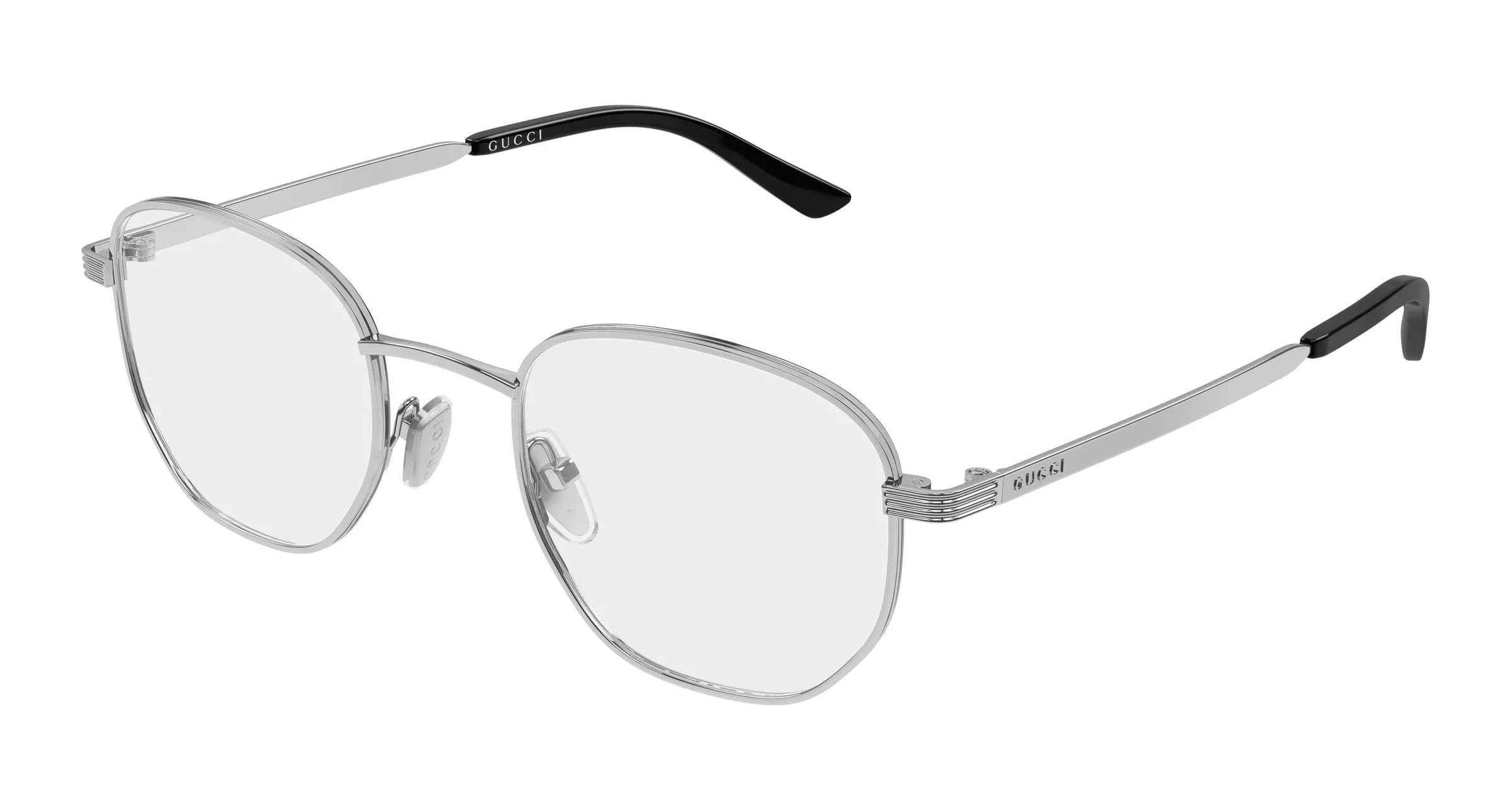 Gucci GG2224O 001 Montature da vista Metallo Rutenio Trasparente Rotonda - immagine 1