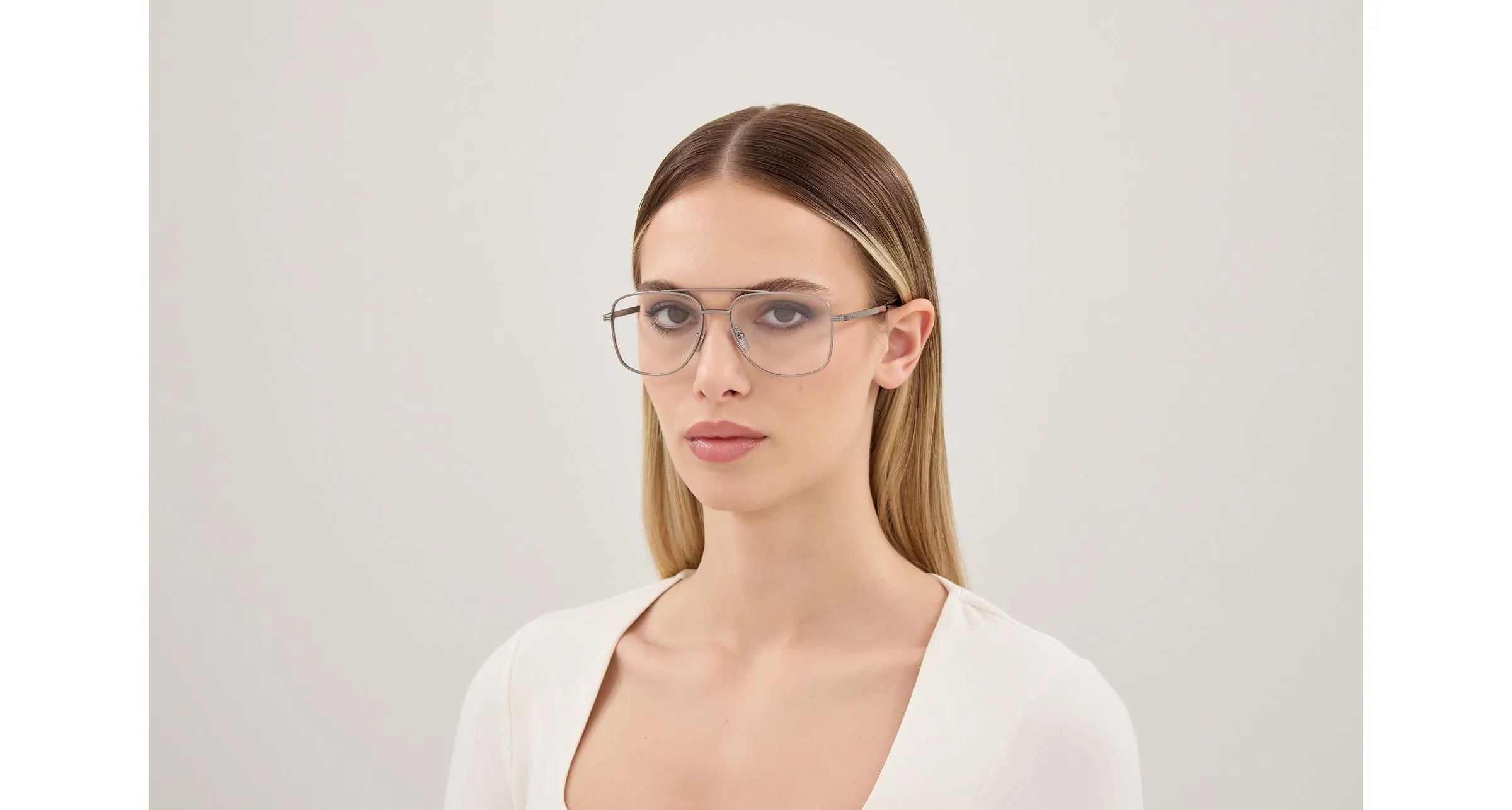 Gucci GG2223O 004 Montature da vista Metallo Rutenio Trasparente Pilot - immagine 2
