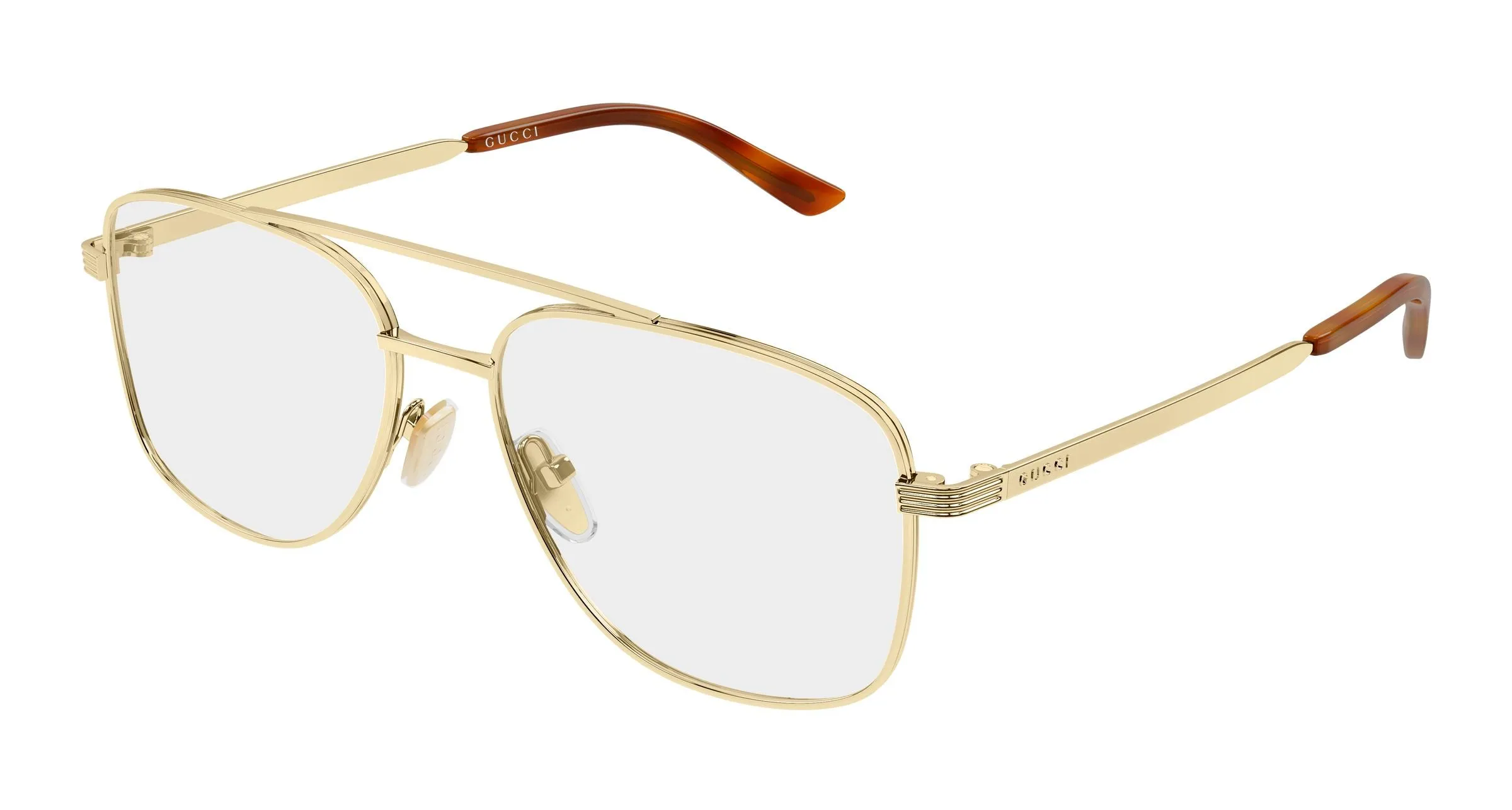 Gucci GG2223O 002 Montature da vista Metallo Oro Trasparente Pilot - immagine 1