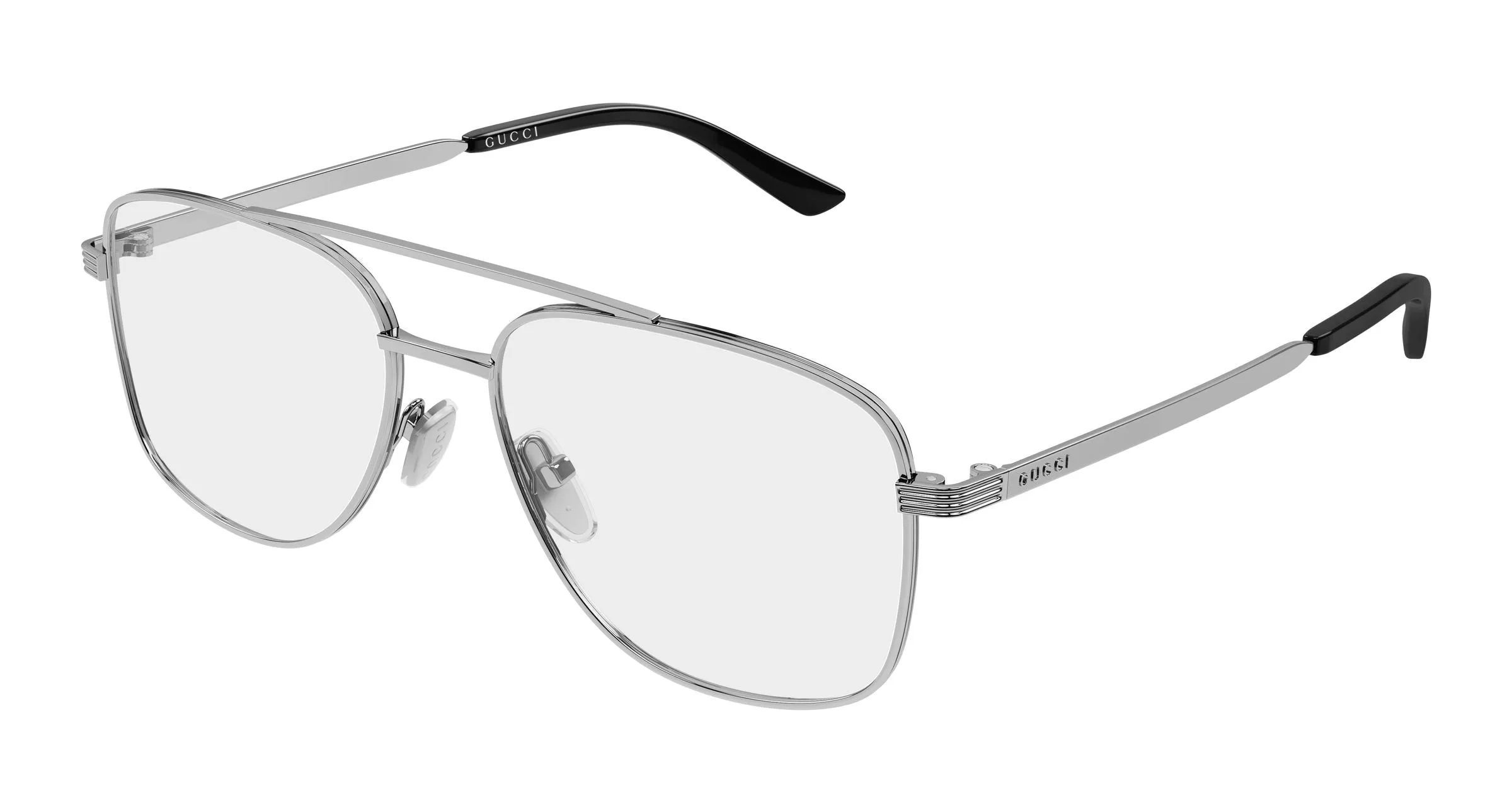 Gucci GG2223O 001 Montature da vista Metallo Rutenio Trasparente Pilot - immagine 1