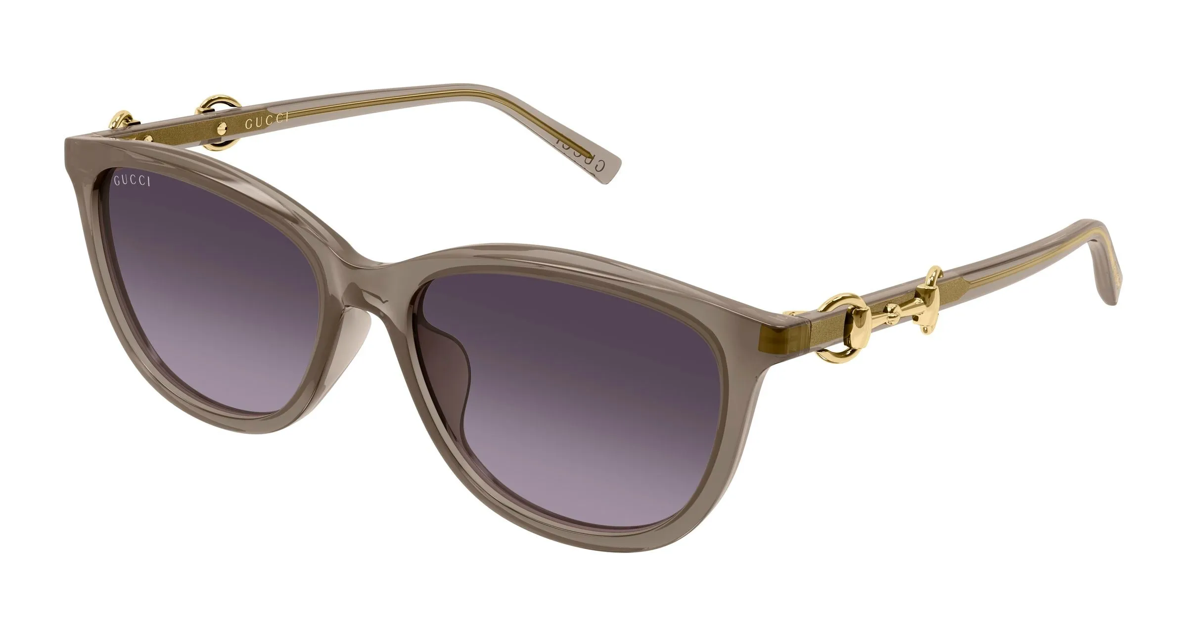 Gucci GG2220SK 004 Occhiali da sole Acetato Marrone Viola Rotonda Sfumato - immagine 1