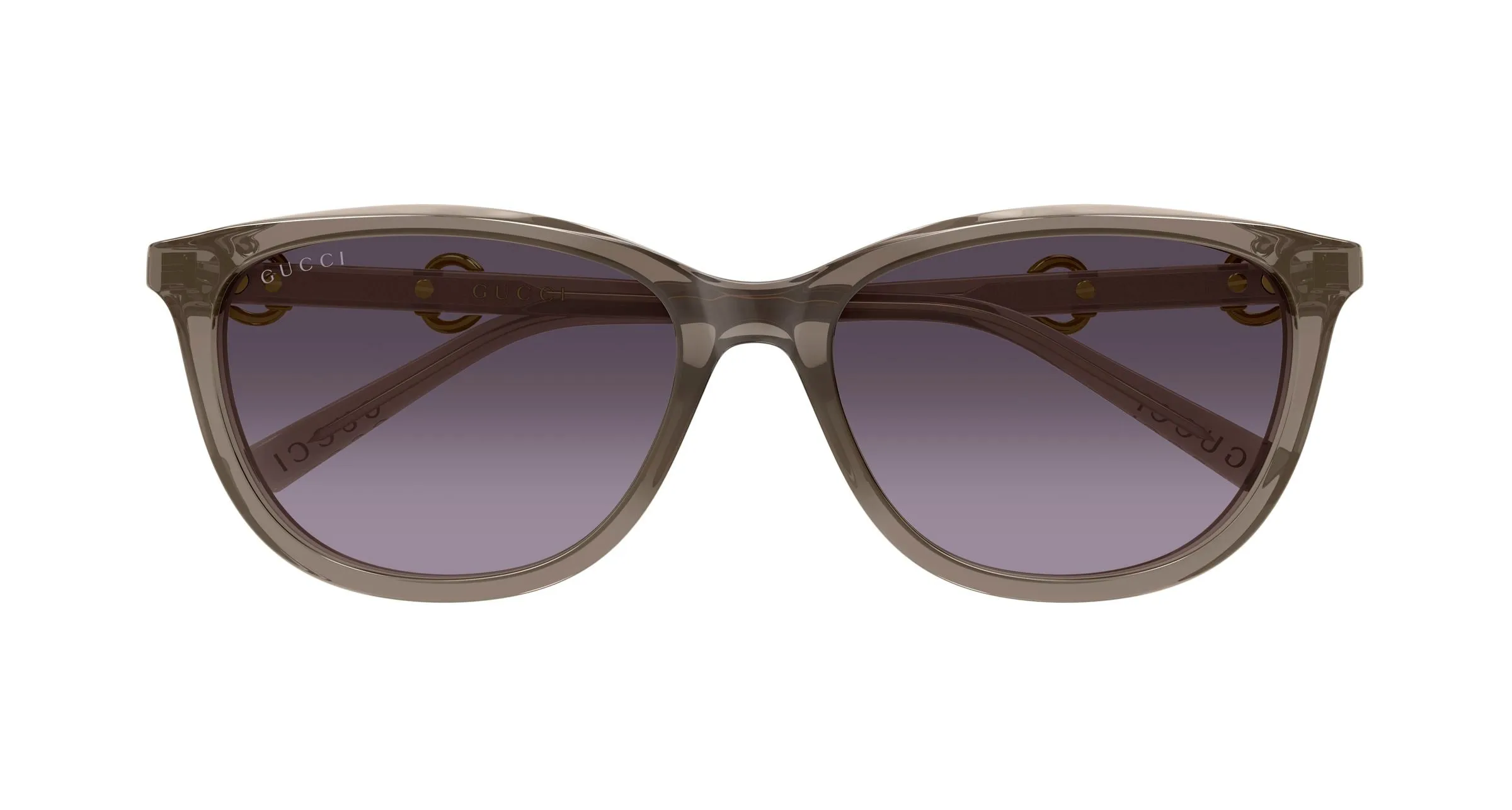 Gucci GG2220SK 004 Occhiali da sole Acetato Marrone Viola Rotonda Sfumato - immagine 2