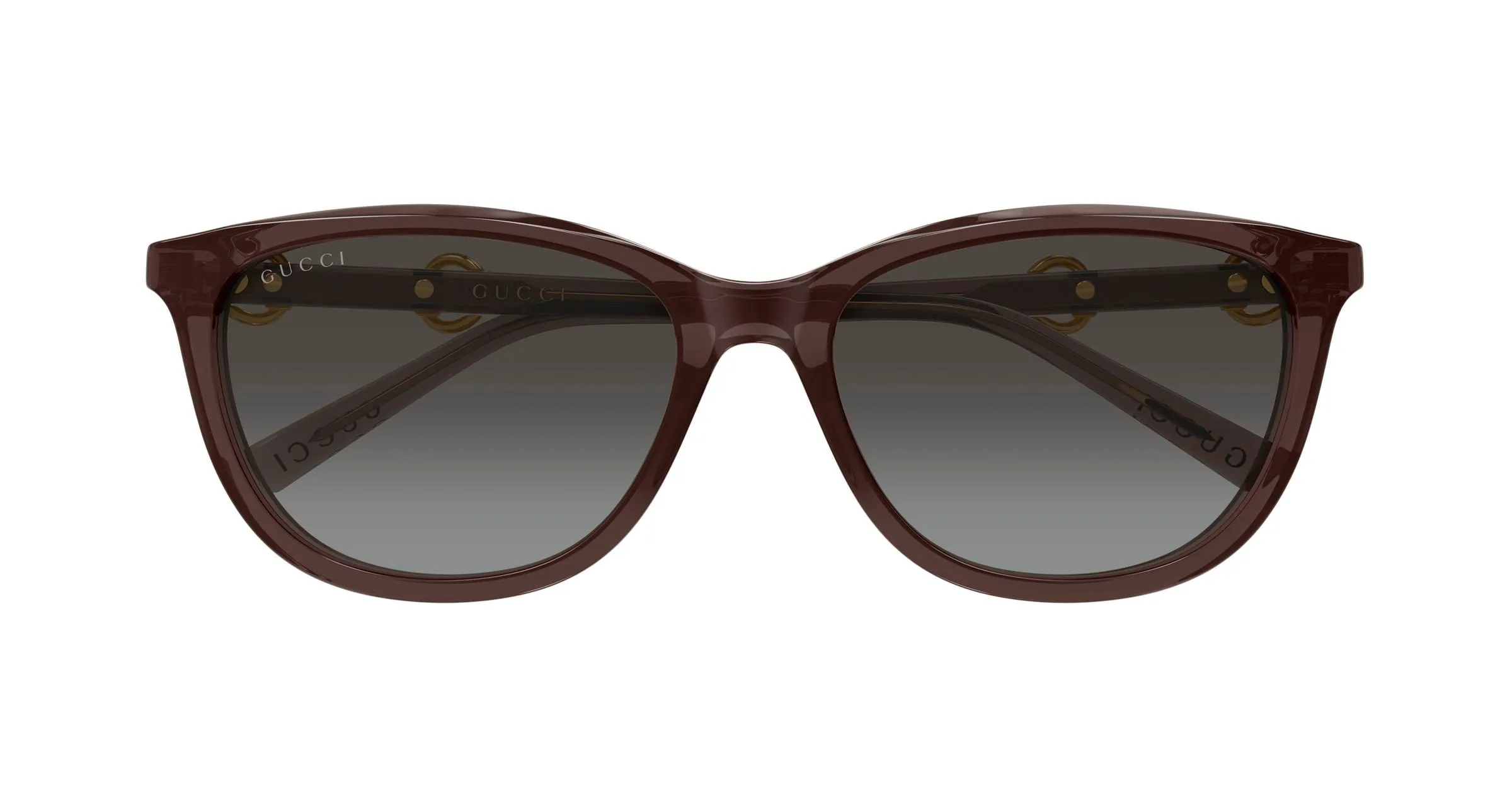 Gucci GG2220SK 003 Occhiali da sole Acetato Marrone Grigio Rotonda Sfumato - immagine 2