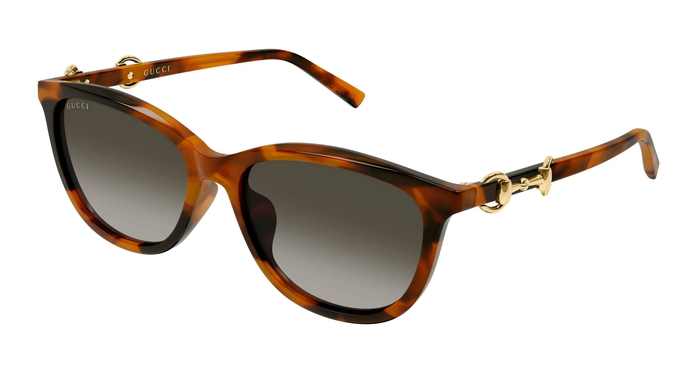Gucci GG2220SK 002 Occhiali da sole Acetato Havana Marrone Rotonda Sfumato - immagine 1