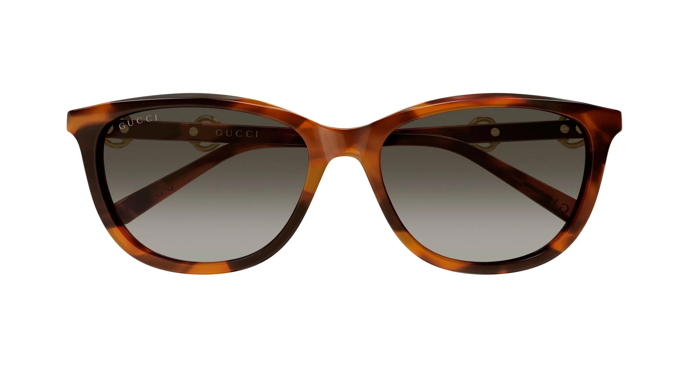 Gucci GG2220SK 002 Occhiali da sole Acetato Havana Marrone Rotonda Sfumato - immagine 2