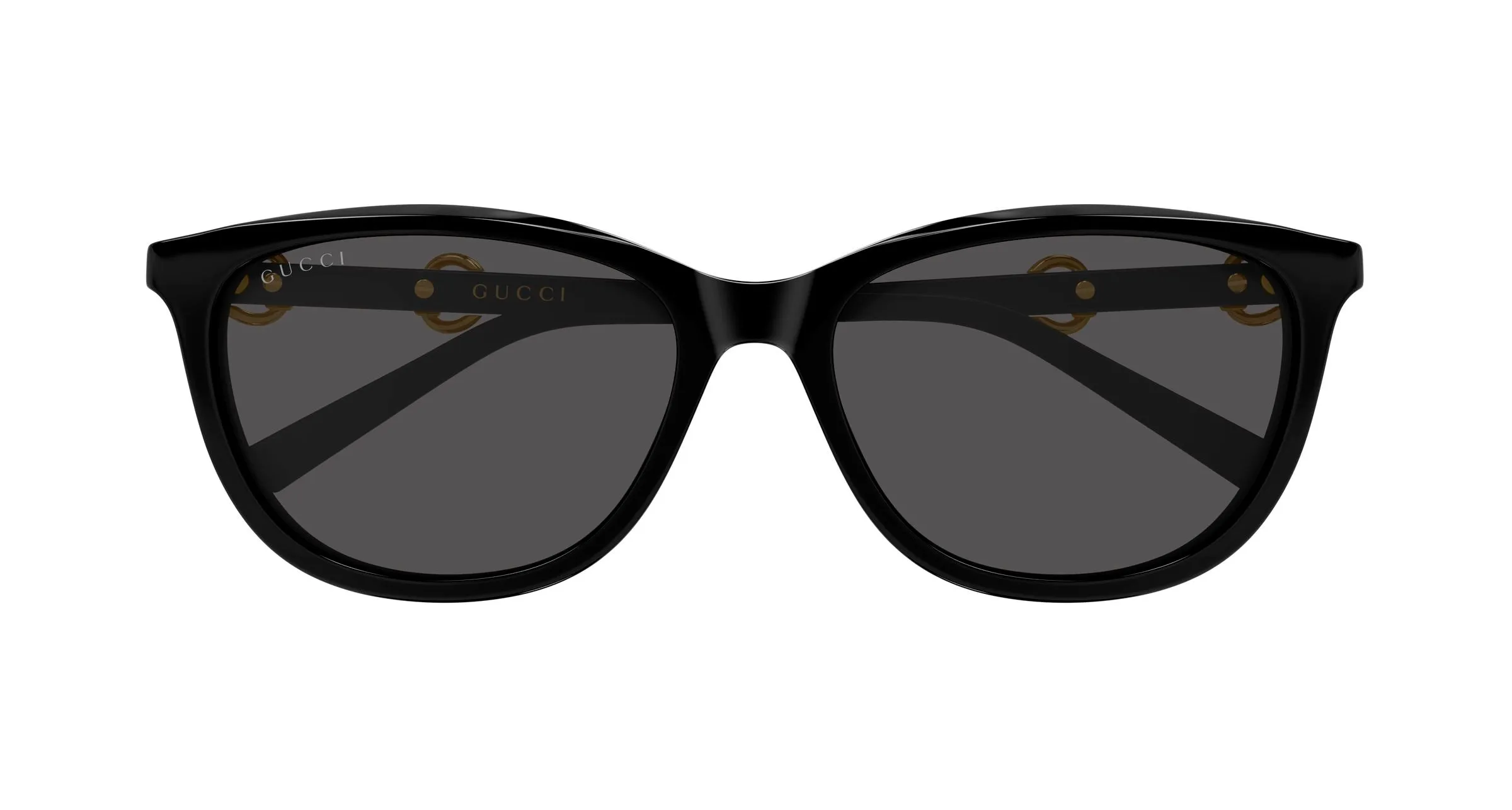 Gucci GG2220SK 001 Occhiali da sole Acetato Nero Grigio Rotonda - immagine 2