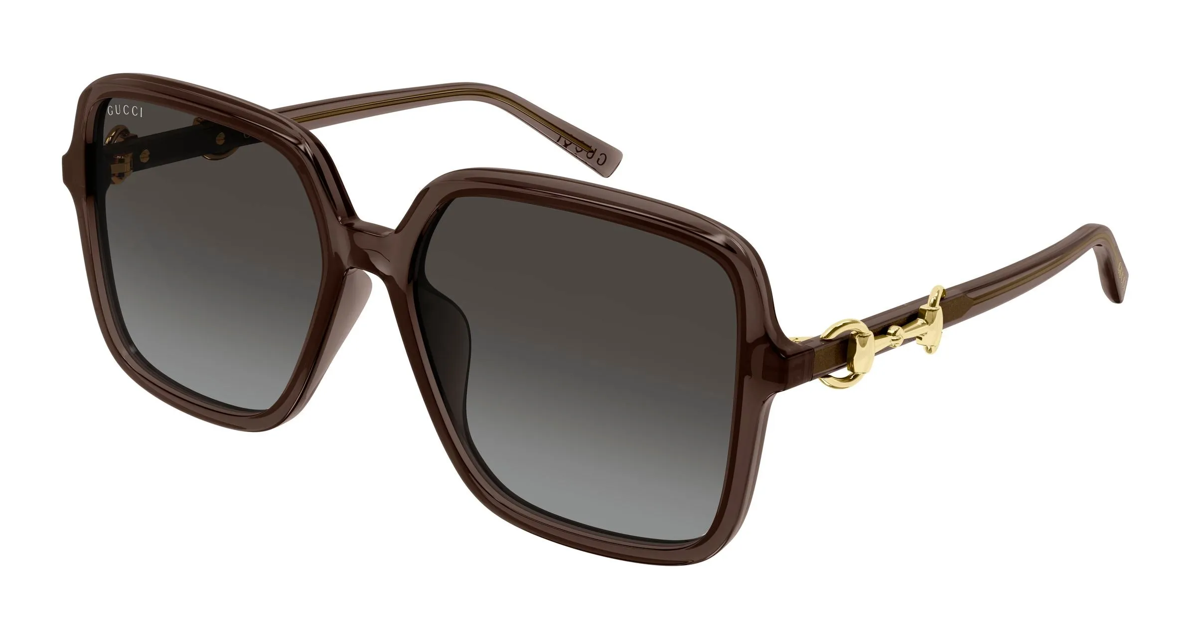Gucci GG2219SA 003 Occhiali da sole Acetato Marrone Grigio Farfalla Sfumato - immagine 1