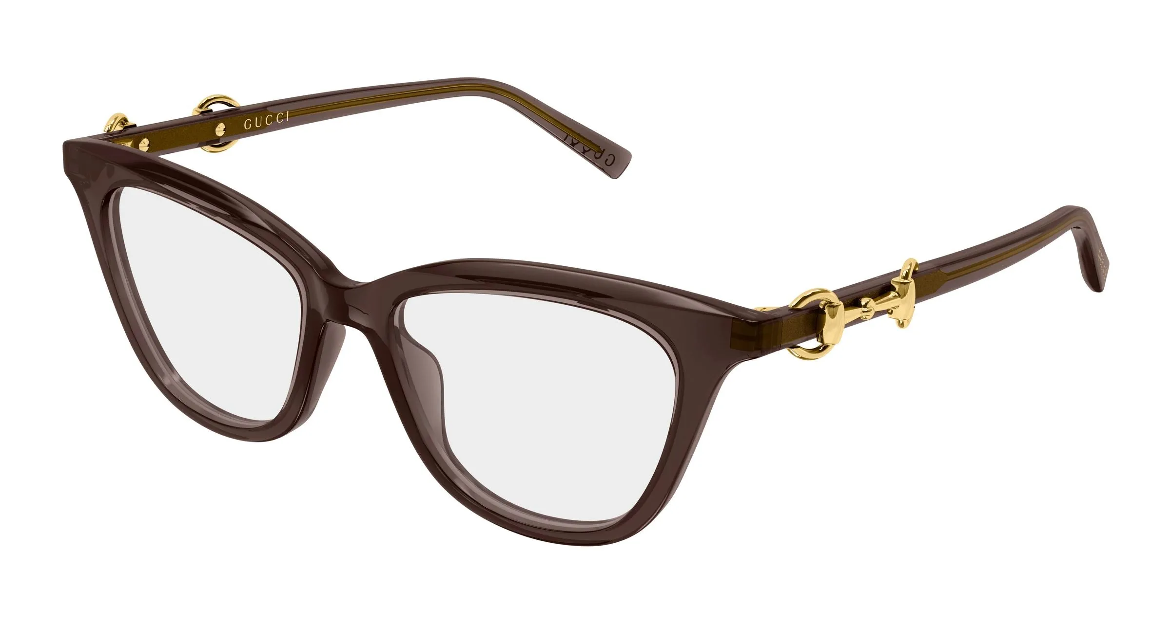 Gucci GG2218O 008 Montature da vista Acetato Marrone Trasparente Cat Eye - immagine 1