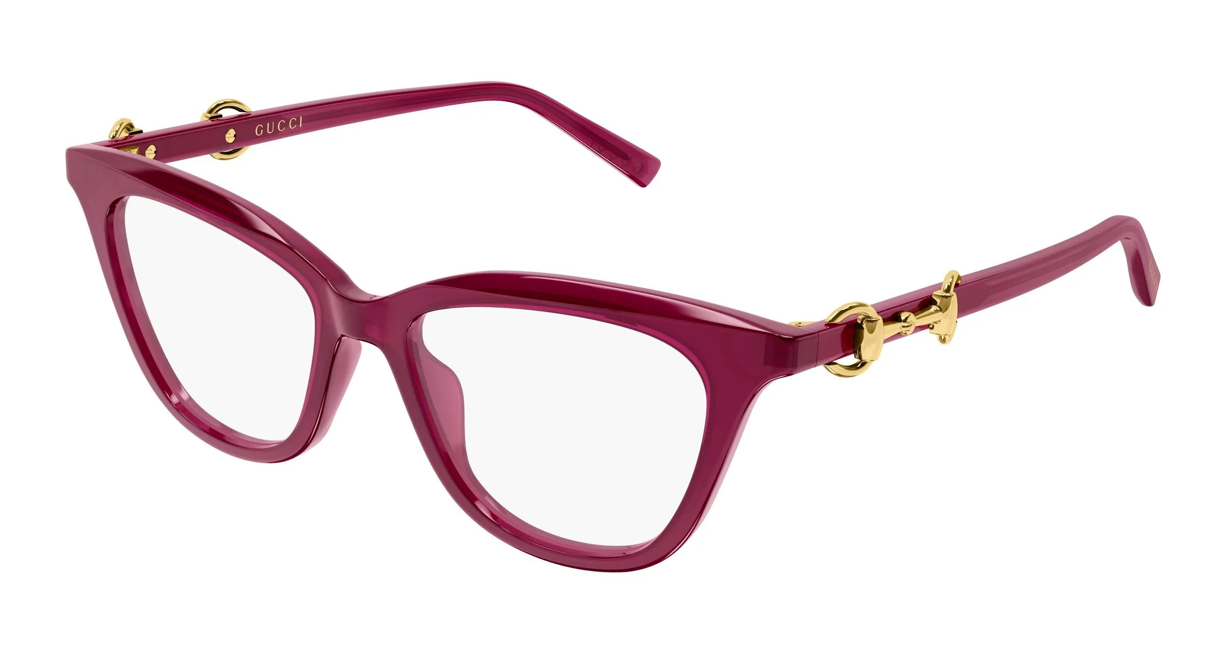 Gucci GG2218O 007 Montature da vista Acetato Bordeaux Trasparente Cat Eye - immagine 1