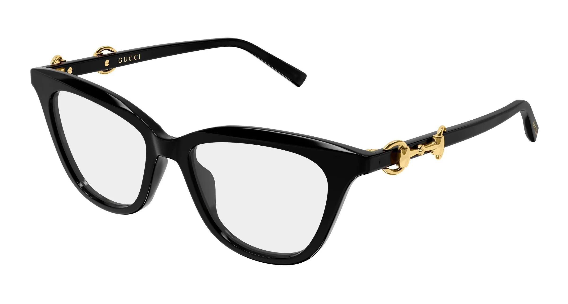 Gucci GG2218O 005 Montature da vista Acetato Nero Trasparente Cat Eye - immagine 1