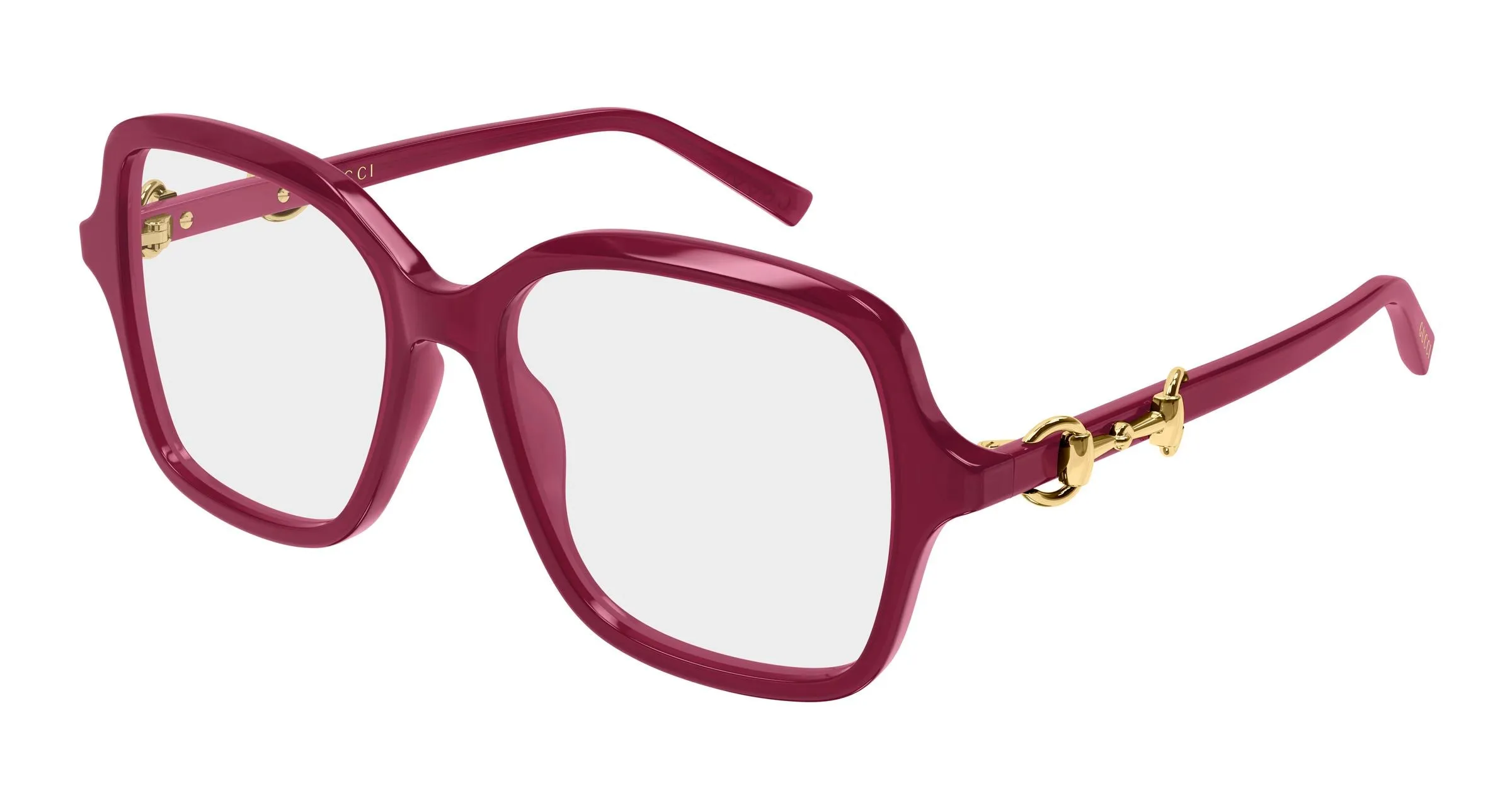 Gucci GG2217O 004 Montature da vista Acetato Bordeaux Trasparente Farfalla - immagine 1