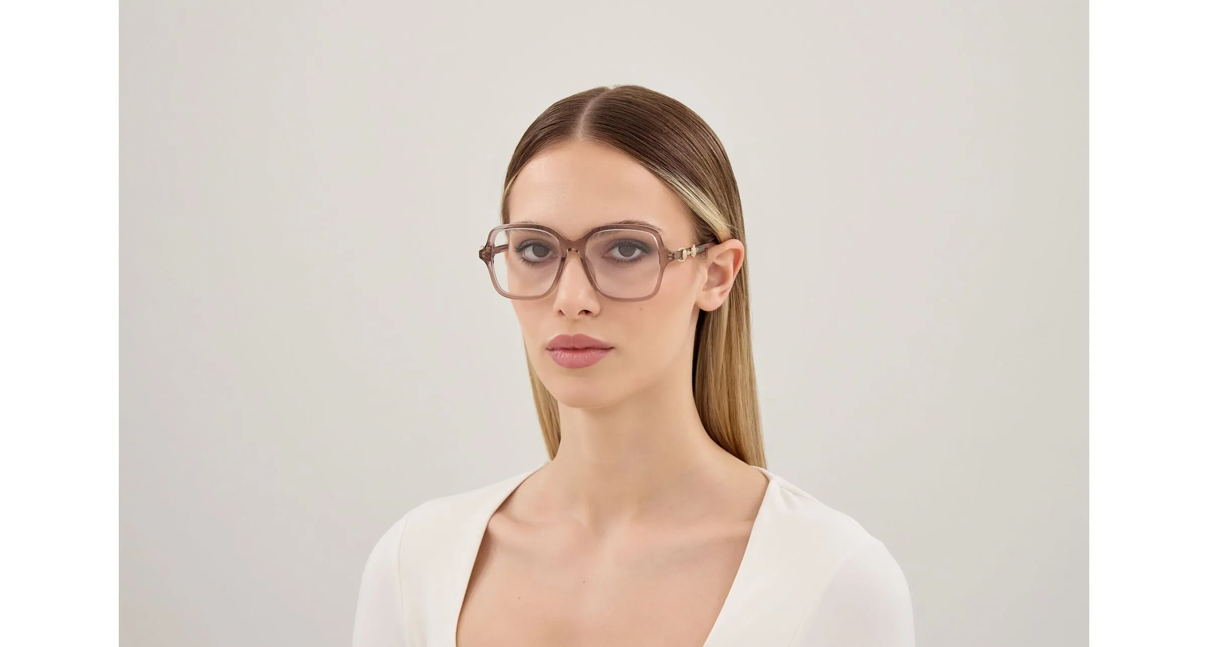 Gucci GG2217O 003 Montature da vista Acetato Marrone Trasparente Farfalla - immagine 2