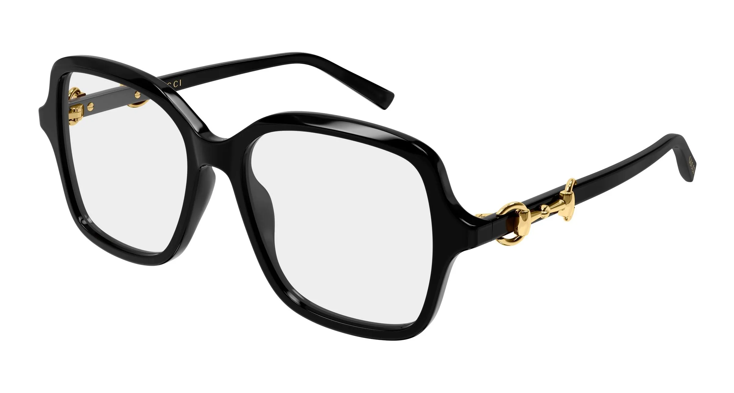 Gucci GG2217O 001 Montature da vista Acetato Nero Trasparente Farfalla - immagine 1