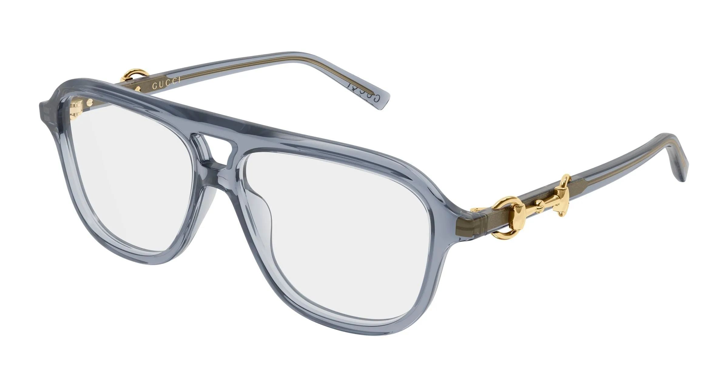Gucci GG2216O 003 Montature da vista Acetato Grigio Trasparente Pilot - immagine 1