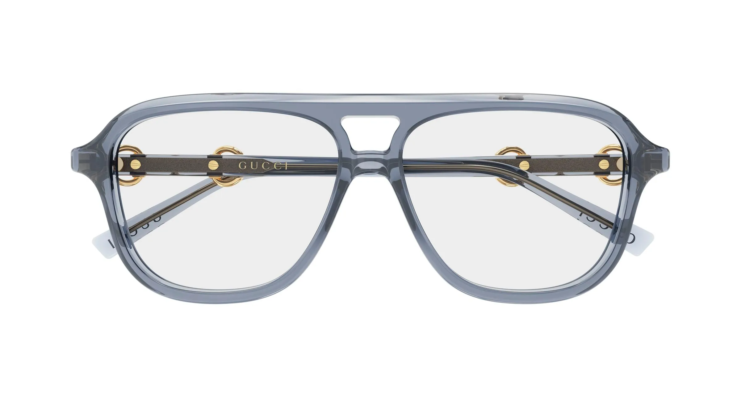 Gucci GG2216O 003 Montature da vista Acetato Grigio Trasparente Pilot - immagine 2