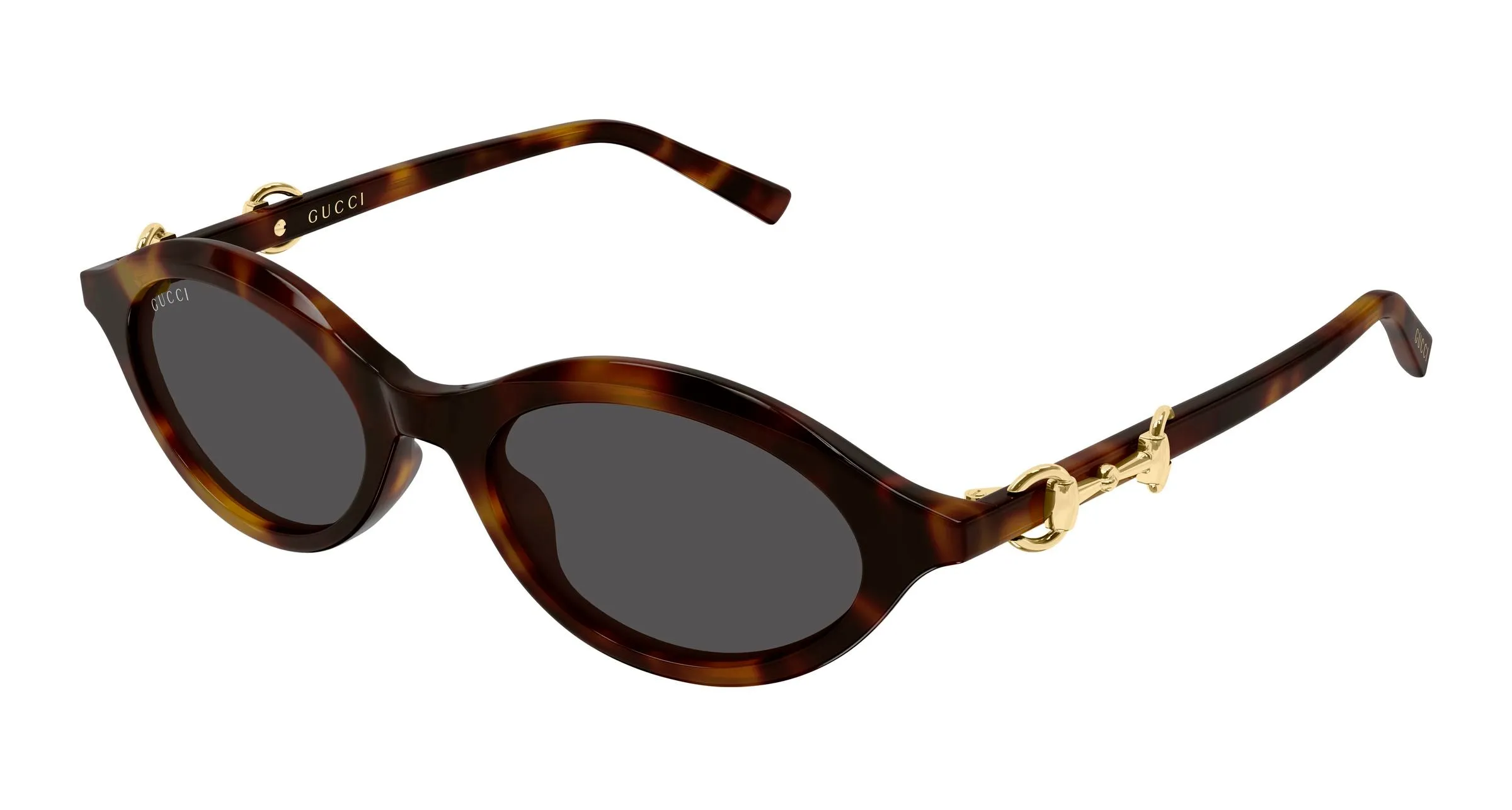 Gucci GG2215S 003 Occhiali da sole Acetato Havana Grigio Rotonda - immagine 1