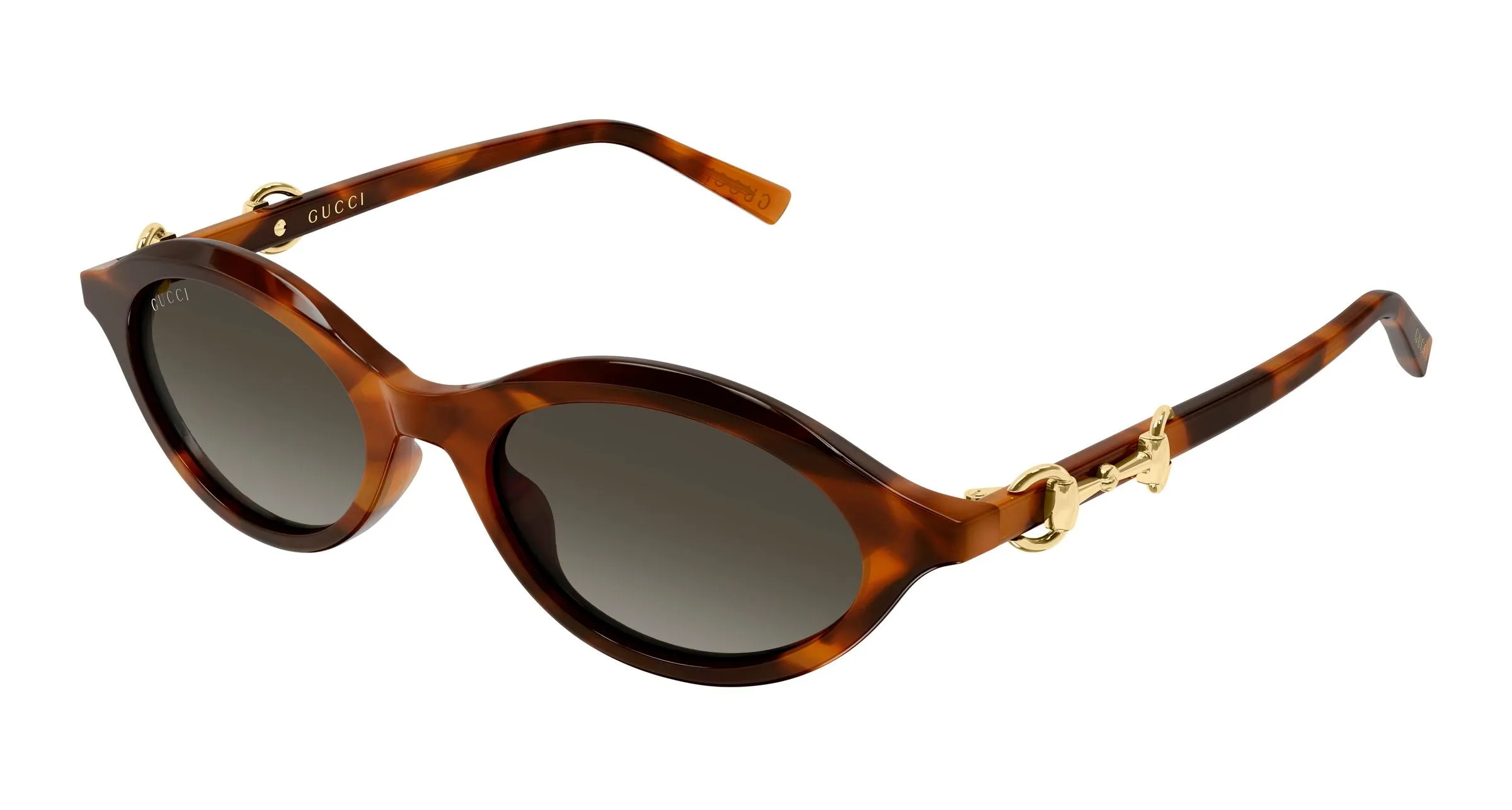 Gucci GG2215S 002 Occhiali da sole Acetato Havana Marrone Rotonda Sfumato - immagine 1