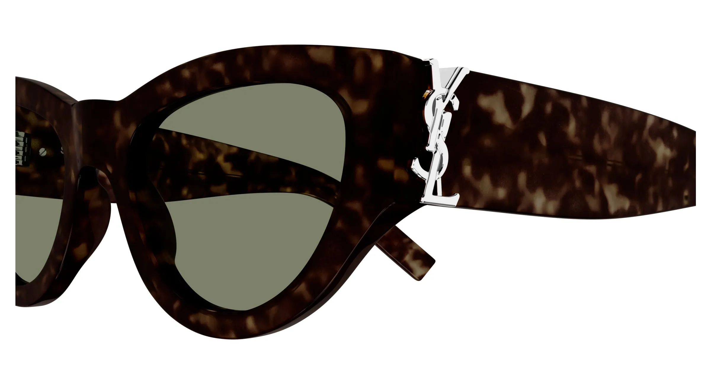 SAINT LAURENT SL M94/F 005 Occhiali da sole Acetato Havana Verde Cat Eye - immagine 3