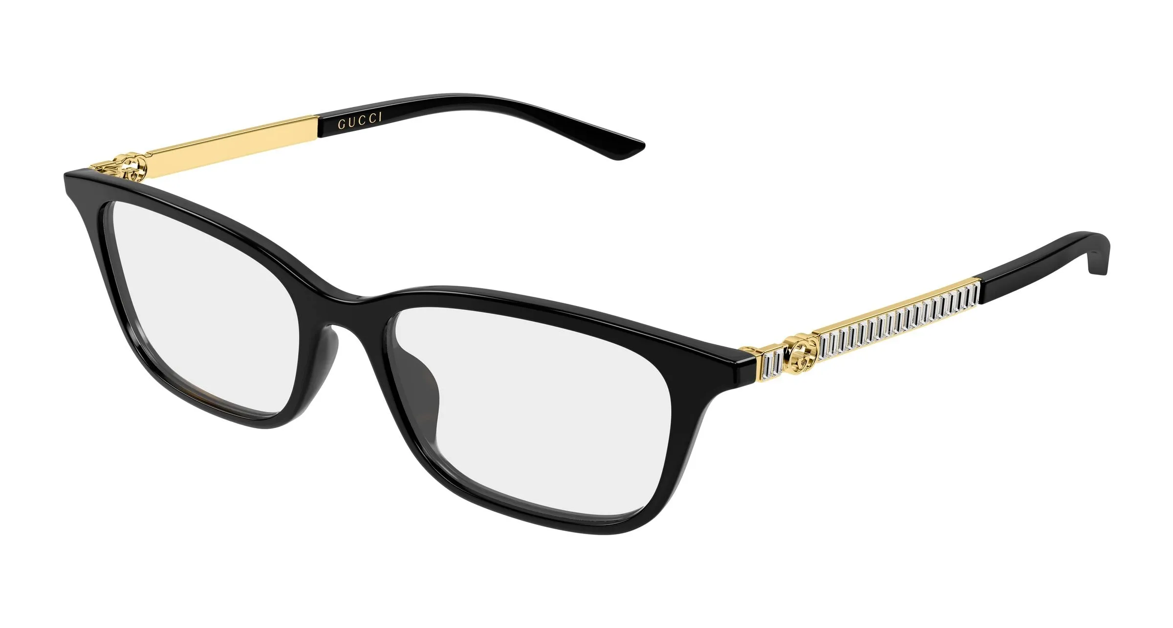 Gucci GG2213O 004 Montature da vista Acetato Nero Trasparente Squadrata - immagine 1