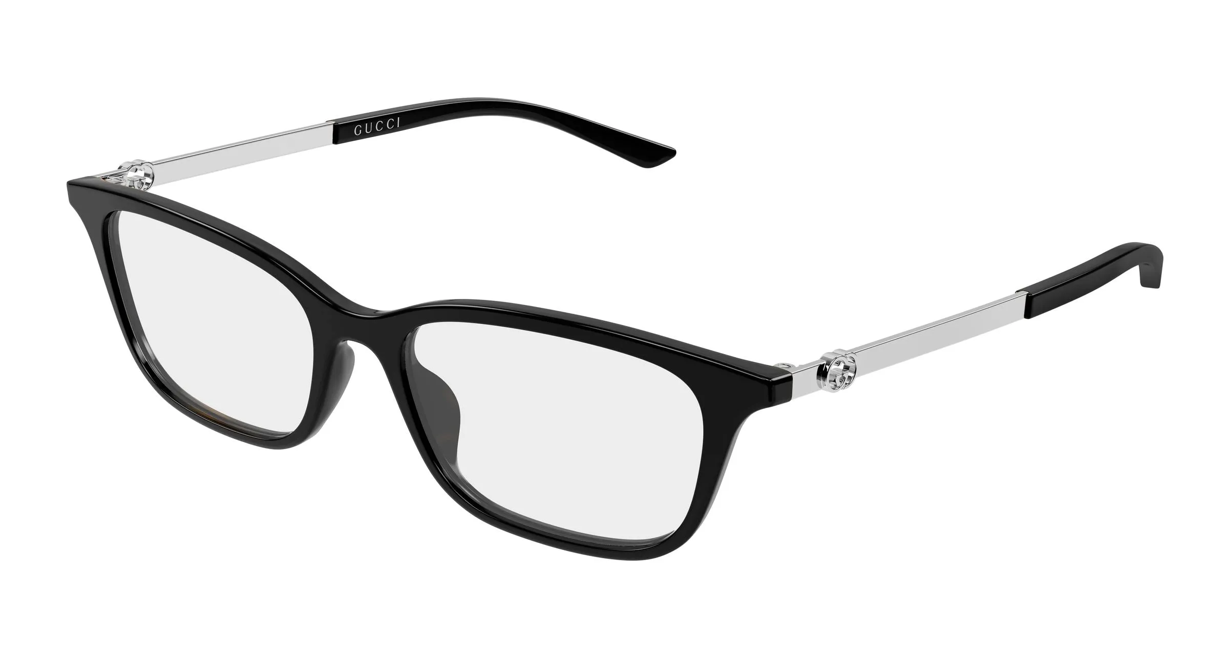 Gucci GG2213O 002 Montature da vista Acetato Nero Trasparente Squadrata - immagine 1