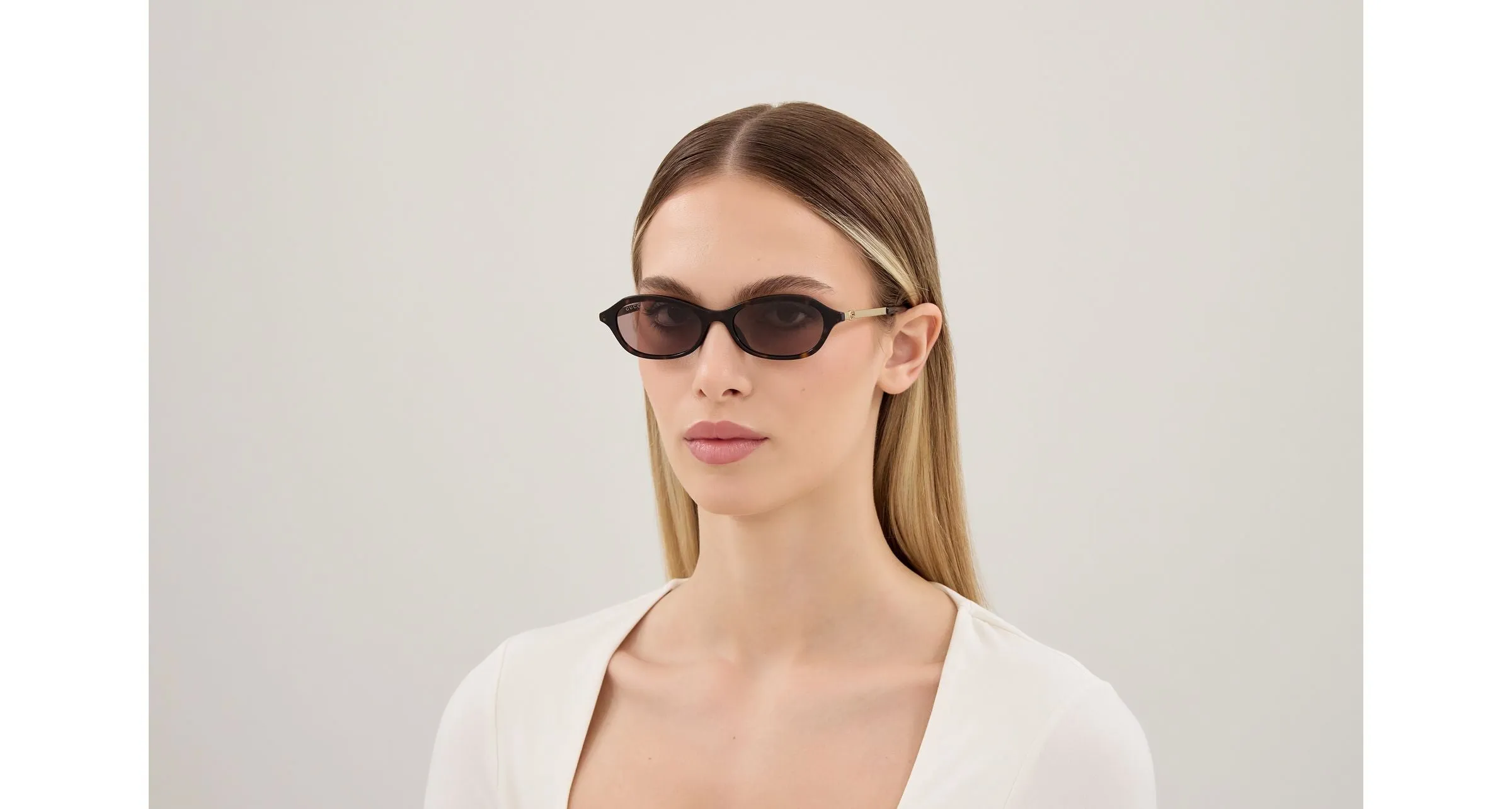 Gucci GG2212S 003 Occhiali da sole Acetato Havana Viola Rotonda - immagine 2