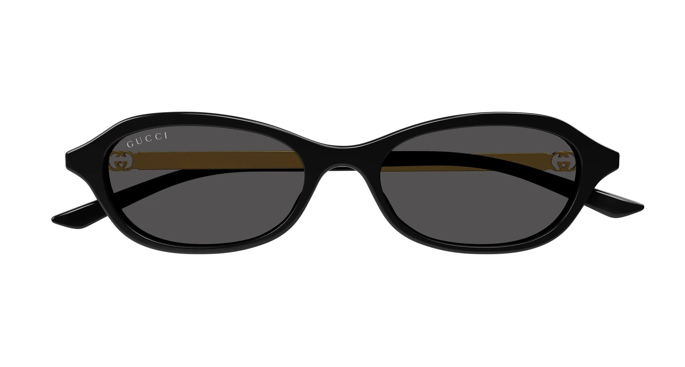 Gucci GG2212S 001 Occhiali da sole Acetato Nero Grigio Rotonda - immagine 2