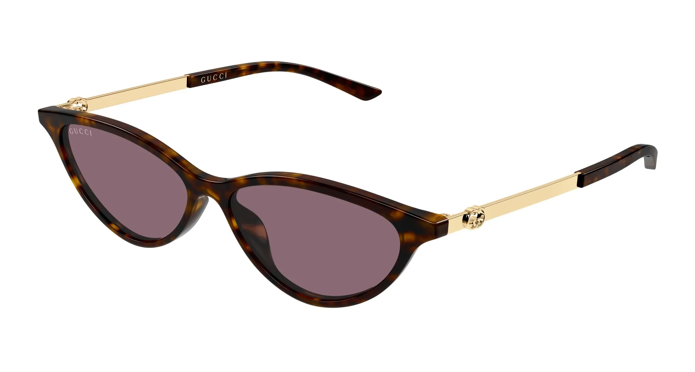 Gucci GG2211S 003 Occhiali da sole Acetato Havana Viola Cat Eye - immagine 1