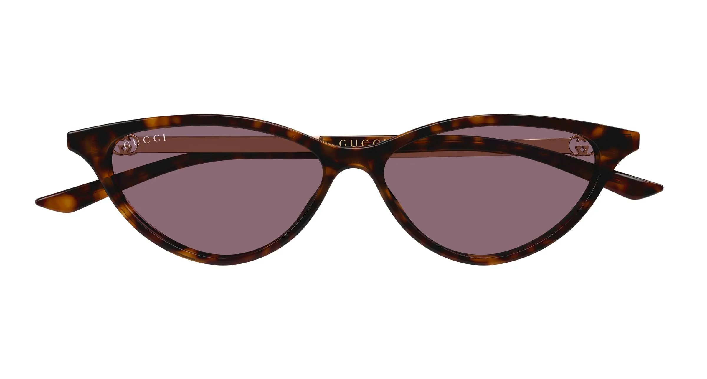 Gucci GG2211S 003 Occhiali da sole Acetato Havana Viola Cat Eye - immagine 2