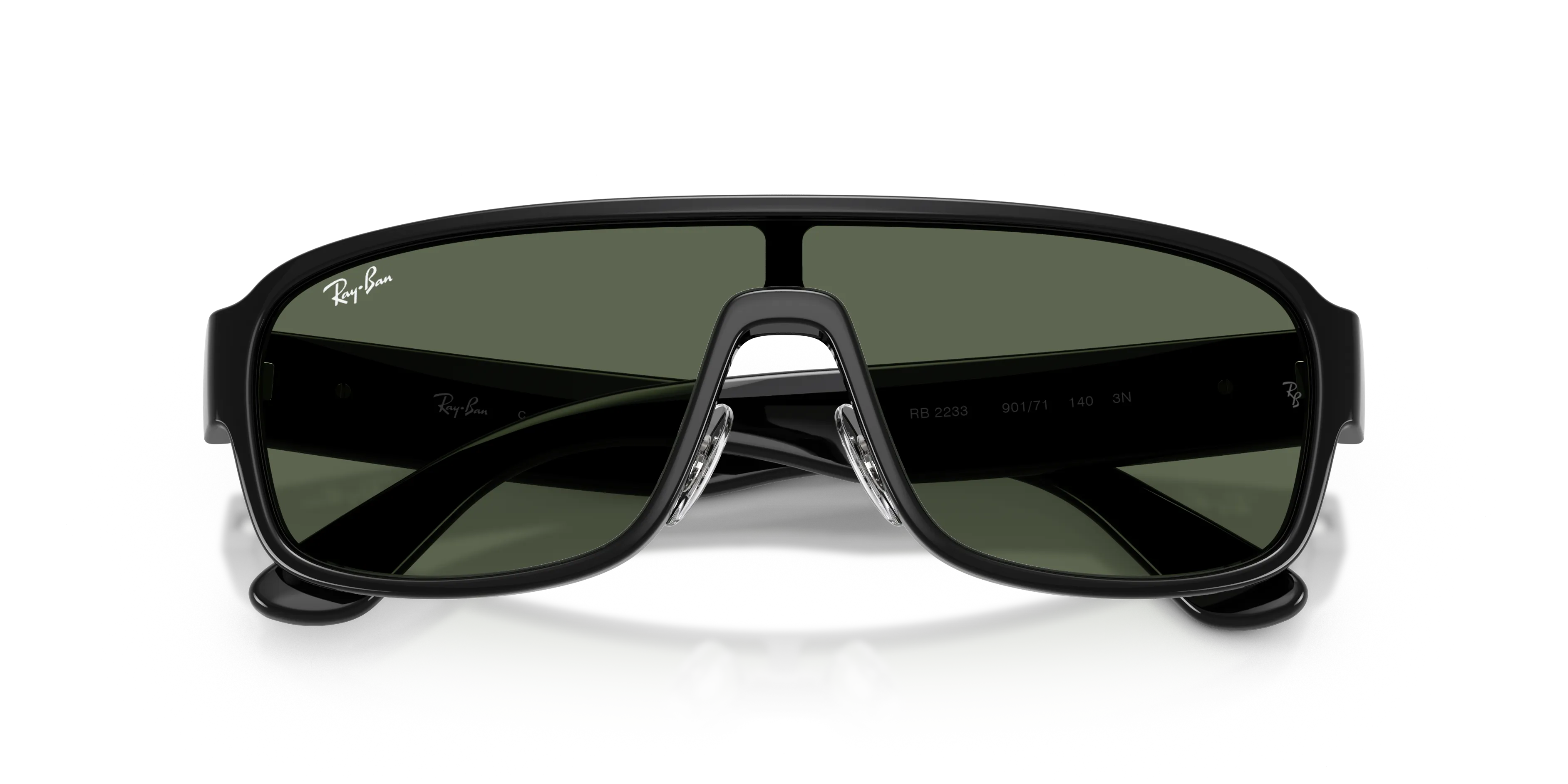 Ray - Ban RB2233 901/71 Occhiali da sole Acetato Nero Verde Squadrata Normale - immagine 2