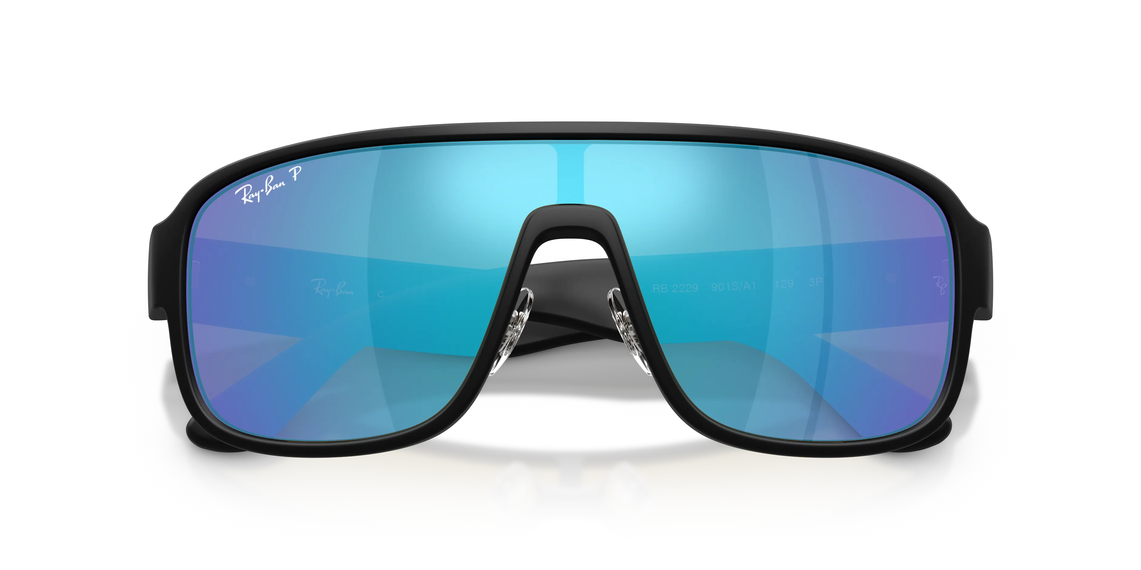 Ray - Ban RB2229 901SA1 Occhiali da sole Acetato Nero Squadrata Polarizzata - immagine 2