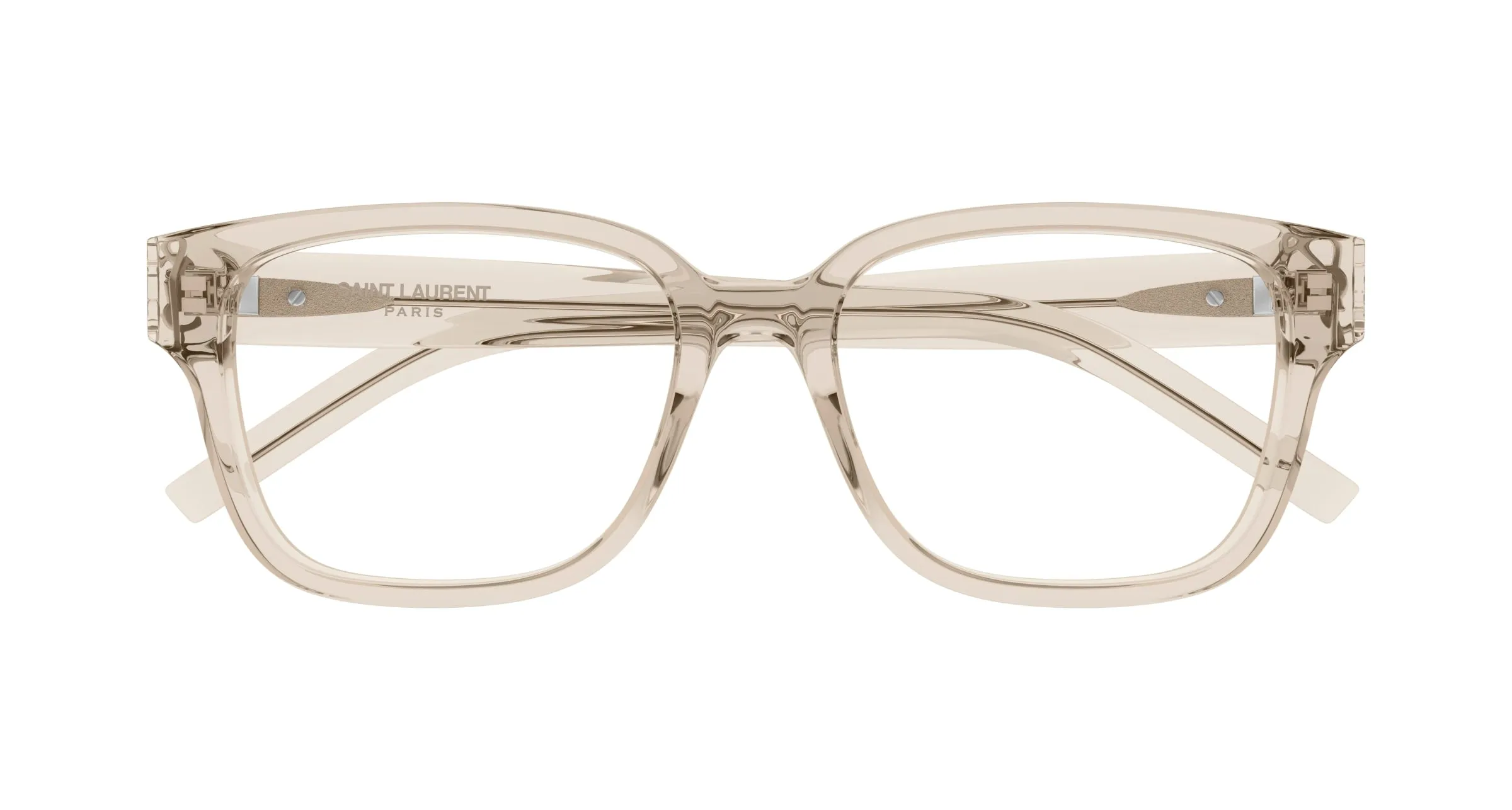 SAINT LAURENT SL M150/F 004 Montature da vista Acetato Beige Trasparente Squadrata - immagine 2
