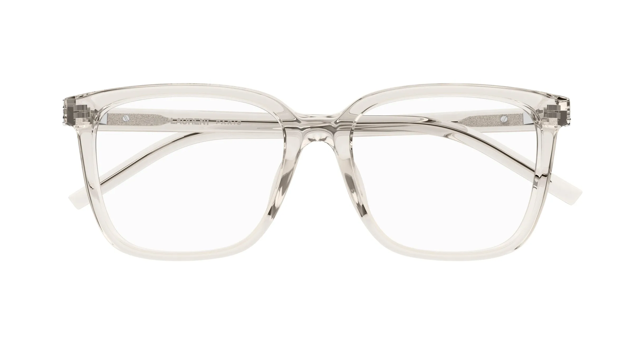 SAINT LAURENT SL M142/F 003 Montature da vista Acetato Beige Trasparente Squadrata - immagine 2